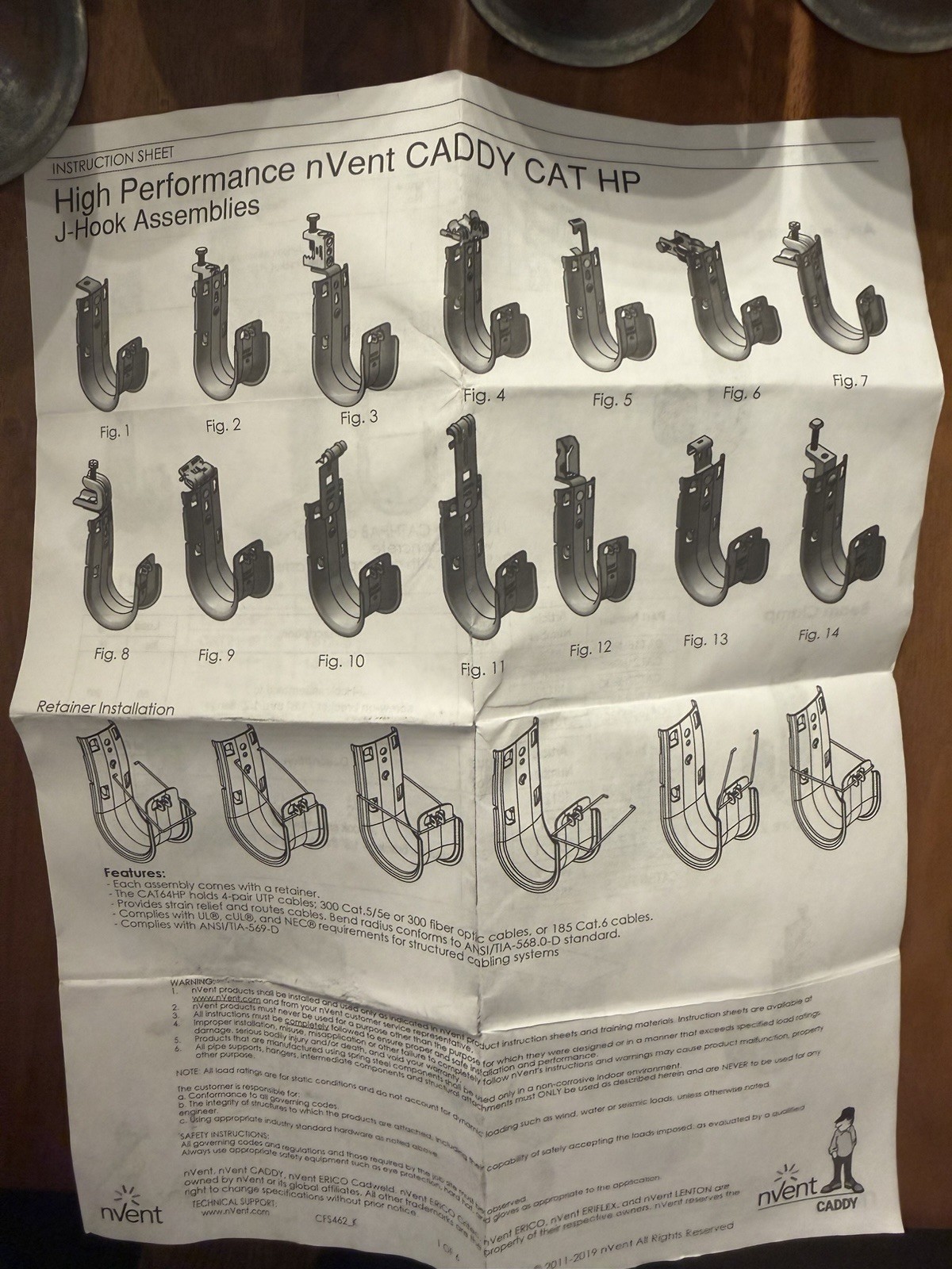 nVent Caddy CAT32HPHP6Z34. CAT HP J-Hooks, 2” Diameter, (Box of 50)