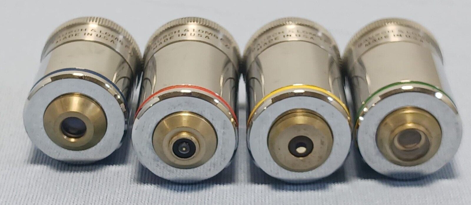 Bausch & Lomb 4X, 10X, 40X, 100X Oil Cover Glass 0.18 Microscope Objectives