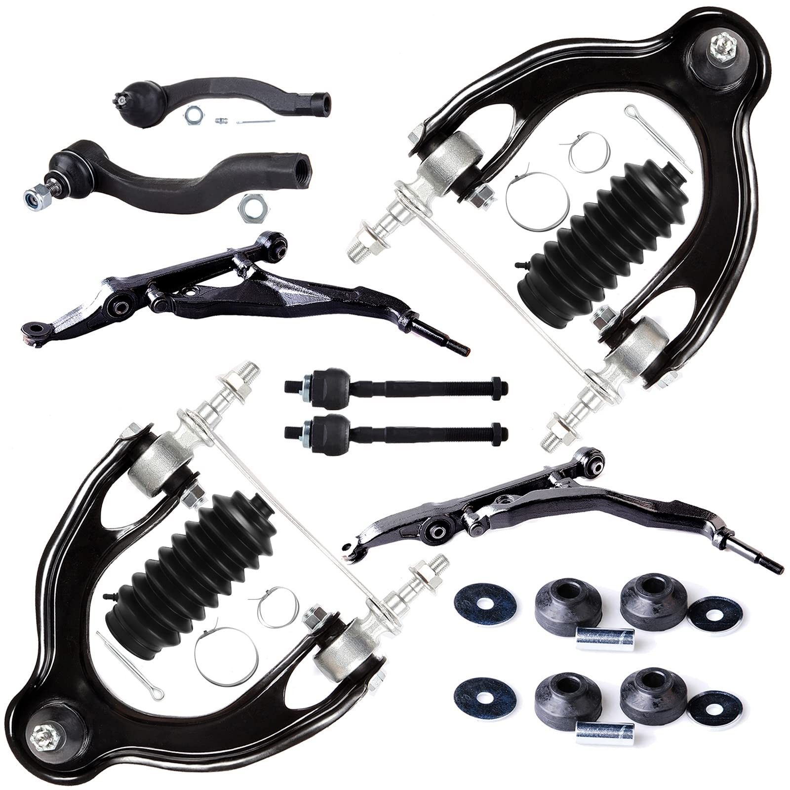 12pc Suspension Kit for Honda Civic Del Sol Control Arms Tie Rods Shock Mount Bo