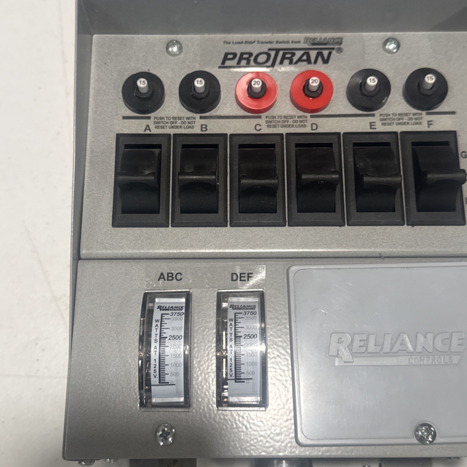 Reliance Controls ProTran Model 31406C Generator Transfer Switch