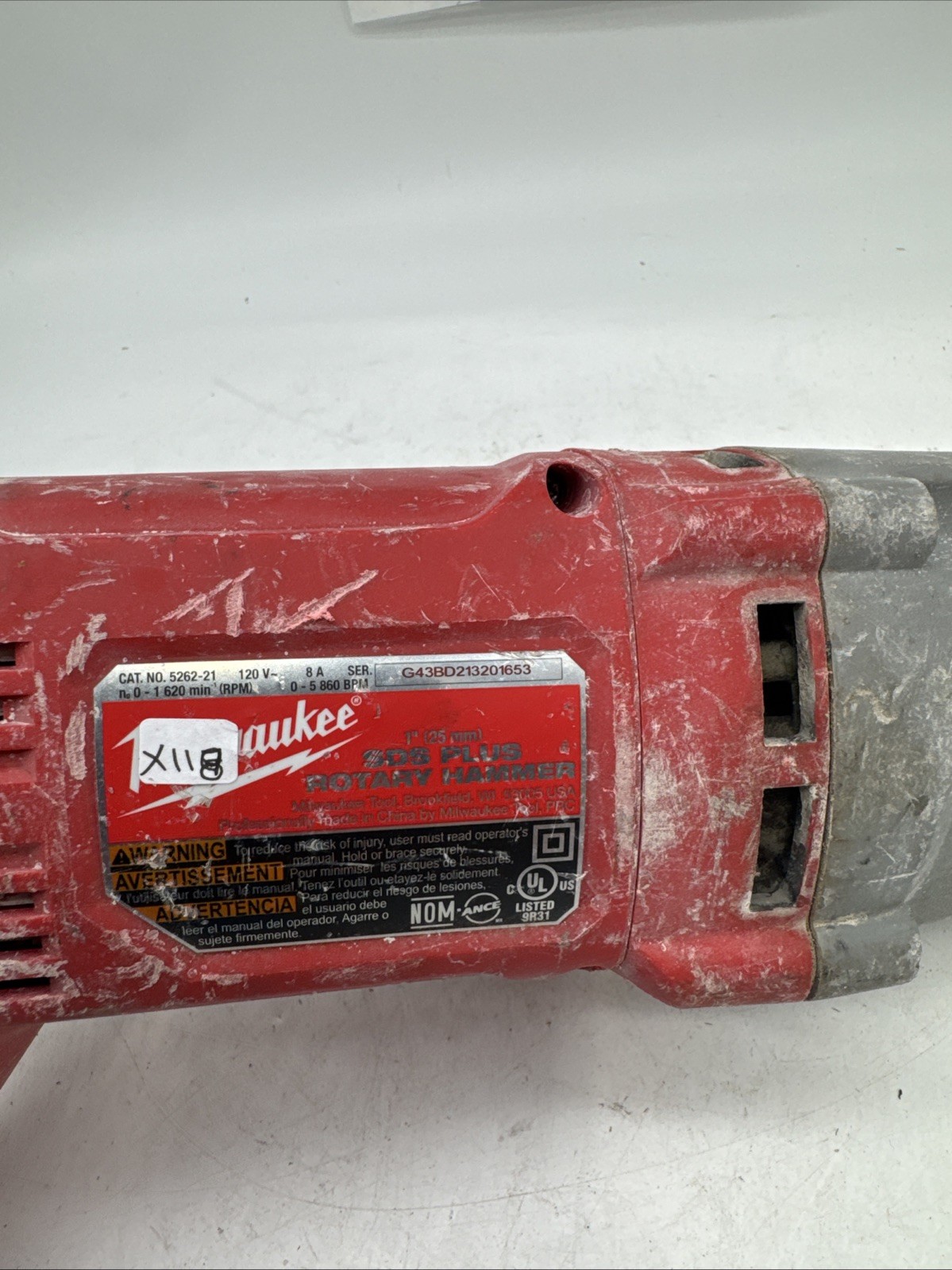 Milwaukee 5262-81 1″ SDS Plus Corded Rotary Hammer Parts X118