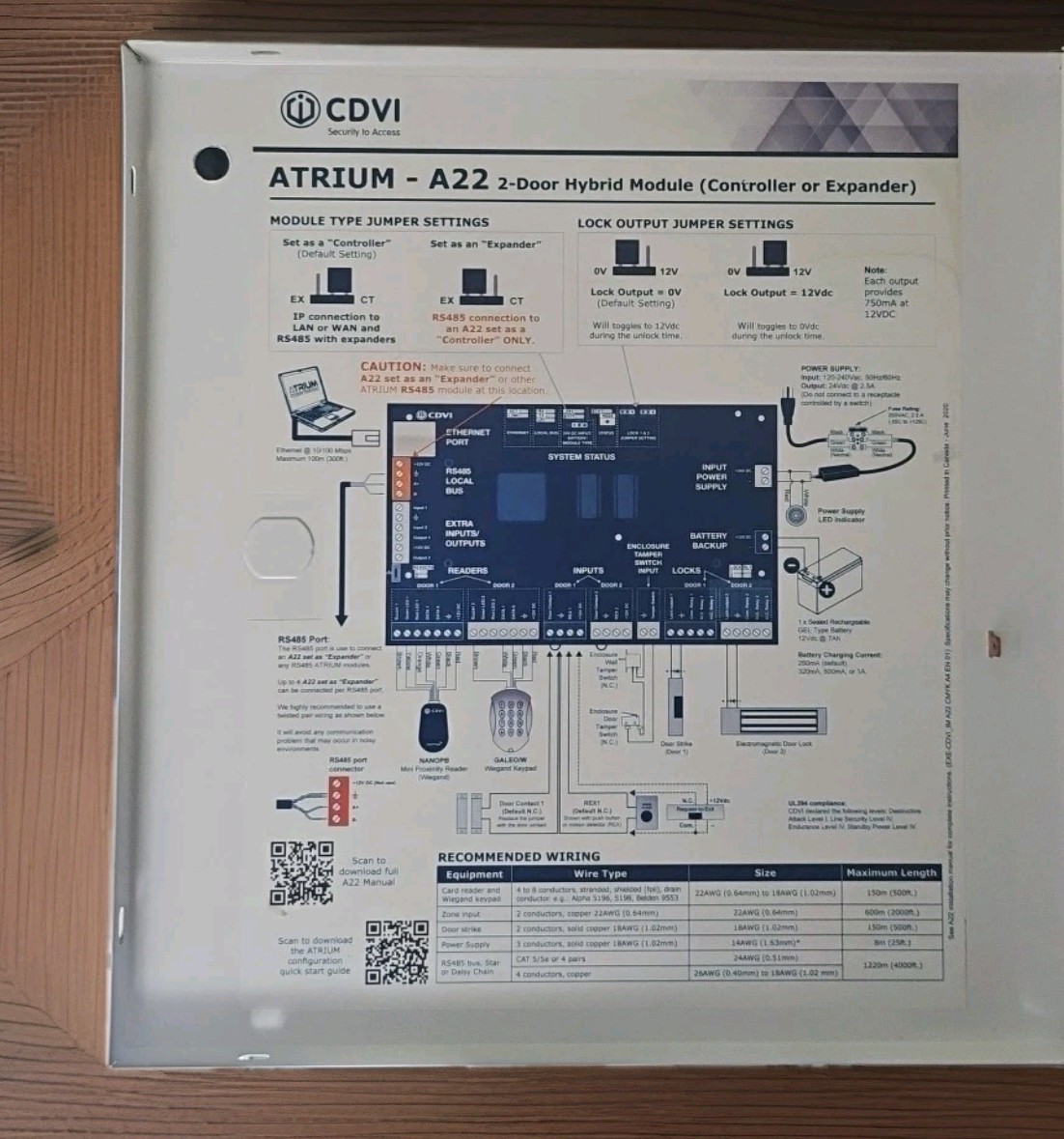 Cdvi Atrium-a22 2 Door Hybrid Module/NEW/Free Shipping