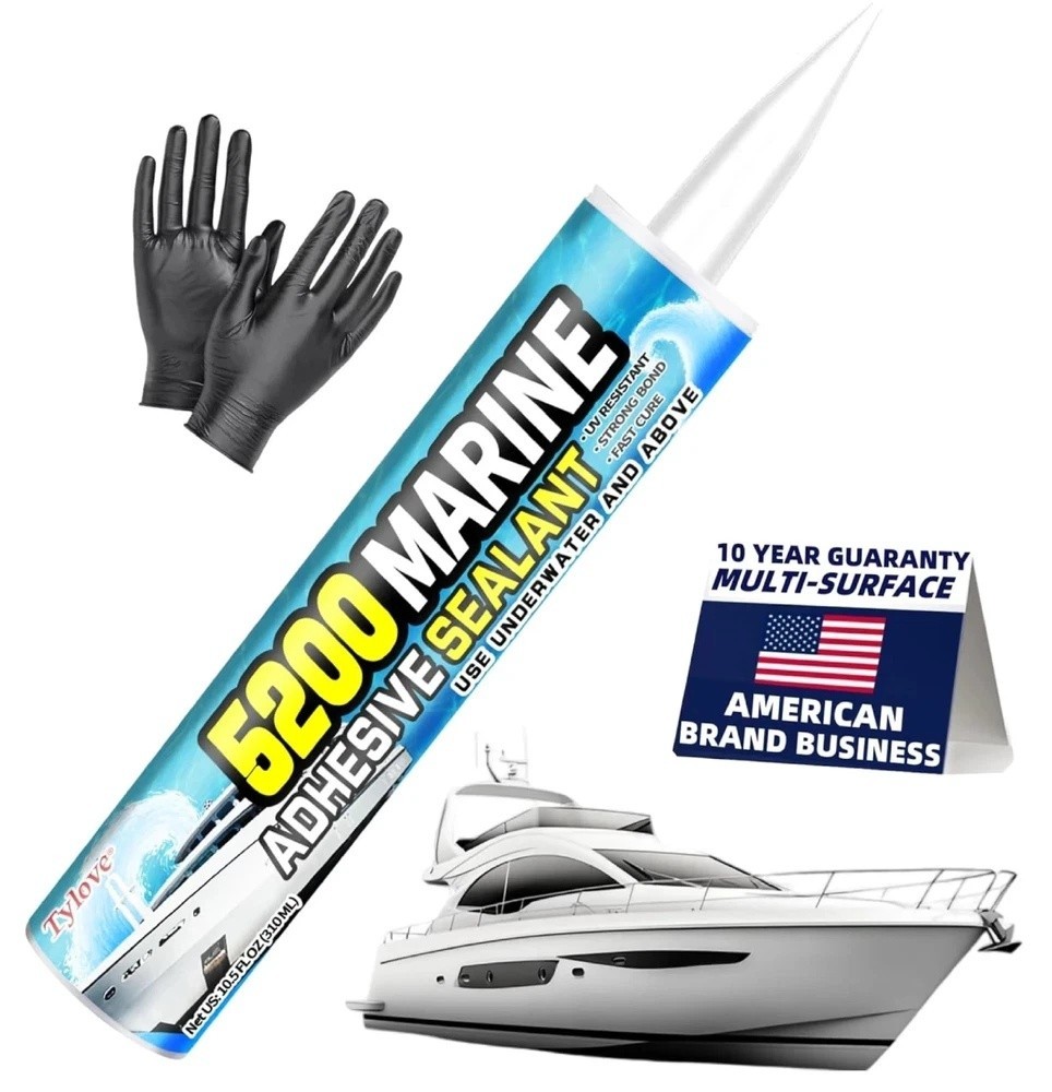 5200 Marine Sealant for Boats & RVs-Fast-Cure (30 Mins), Waterproof, UV-Resis.