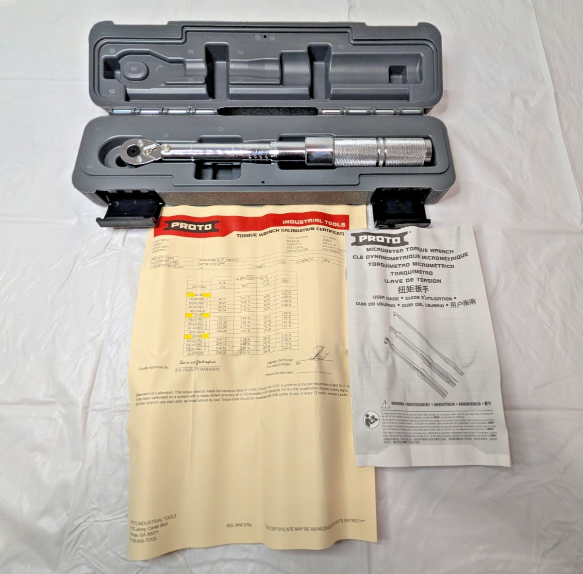 Proto Micrometer Torque Wrench 1/4″ Drive 200.0″Lb Max J6062C