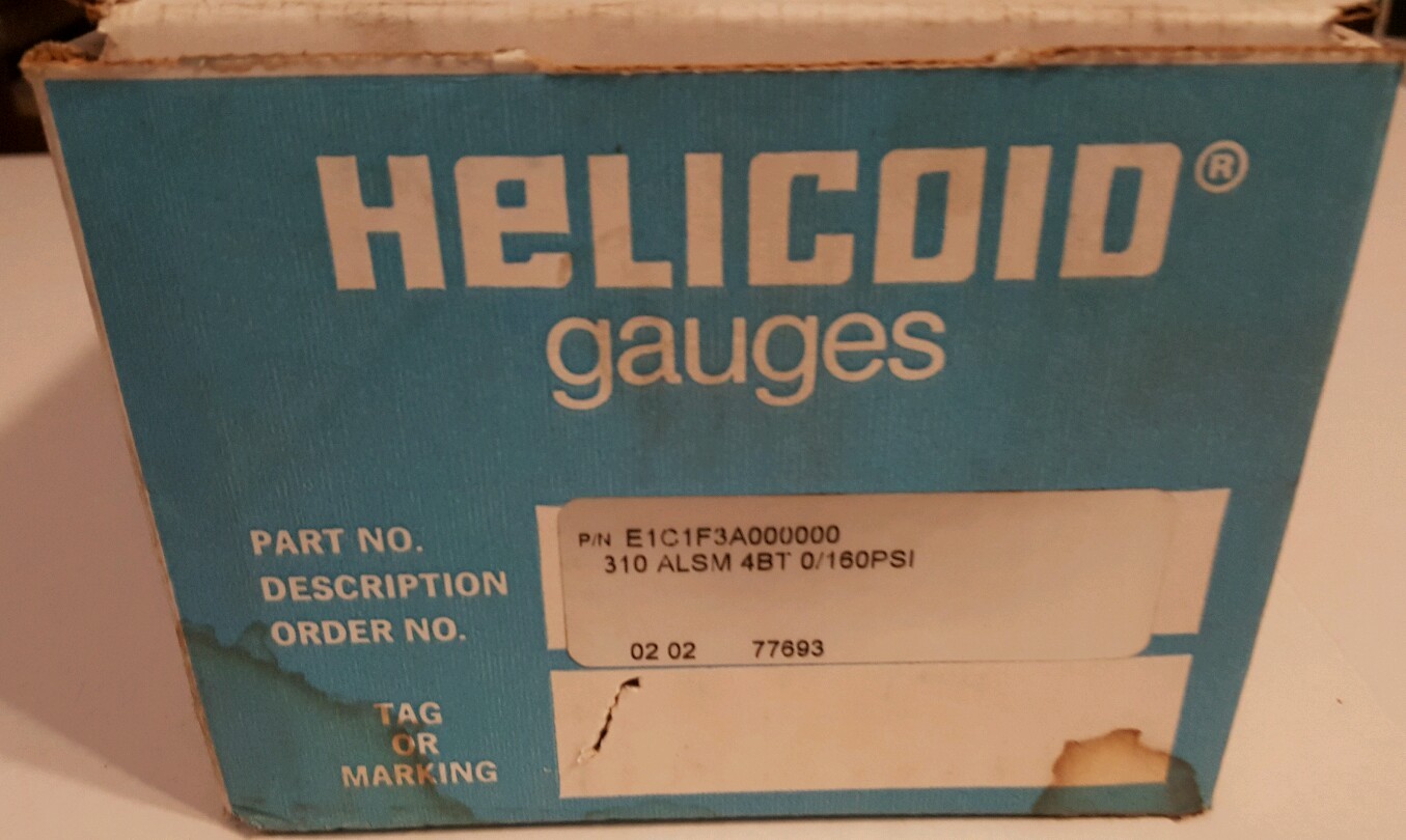 Helicoid E1C1F3A000000 3 1/2 Gauge 0/160 PSI *FREE SHIPPING*