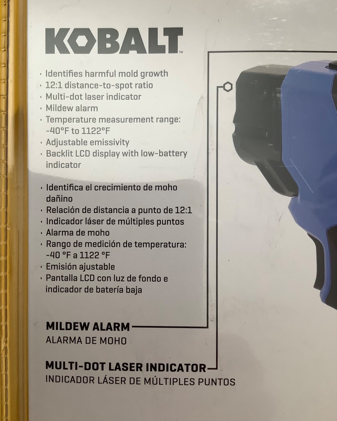 NEW Kobalt Digital Non-Contact Thermometer W/ Mold Detection 4908617 READ BELOW