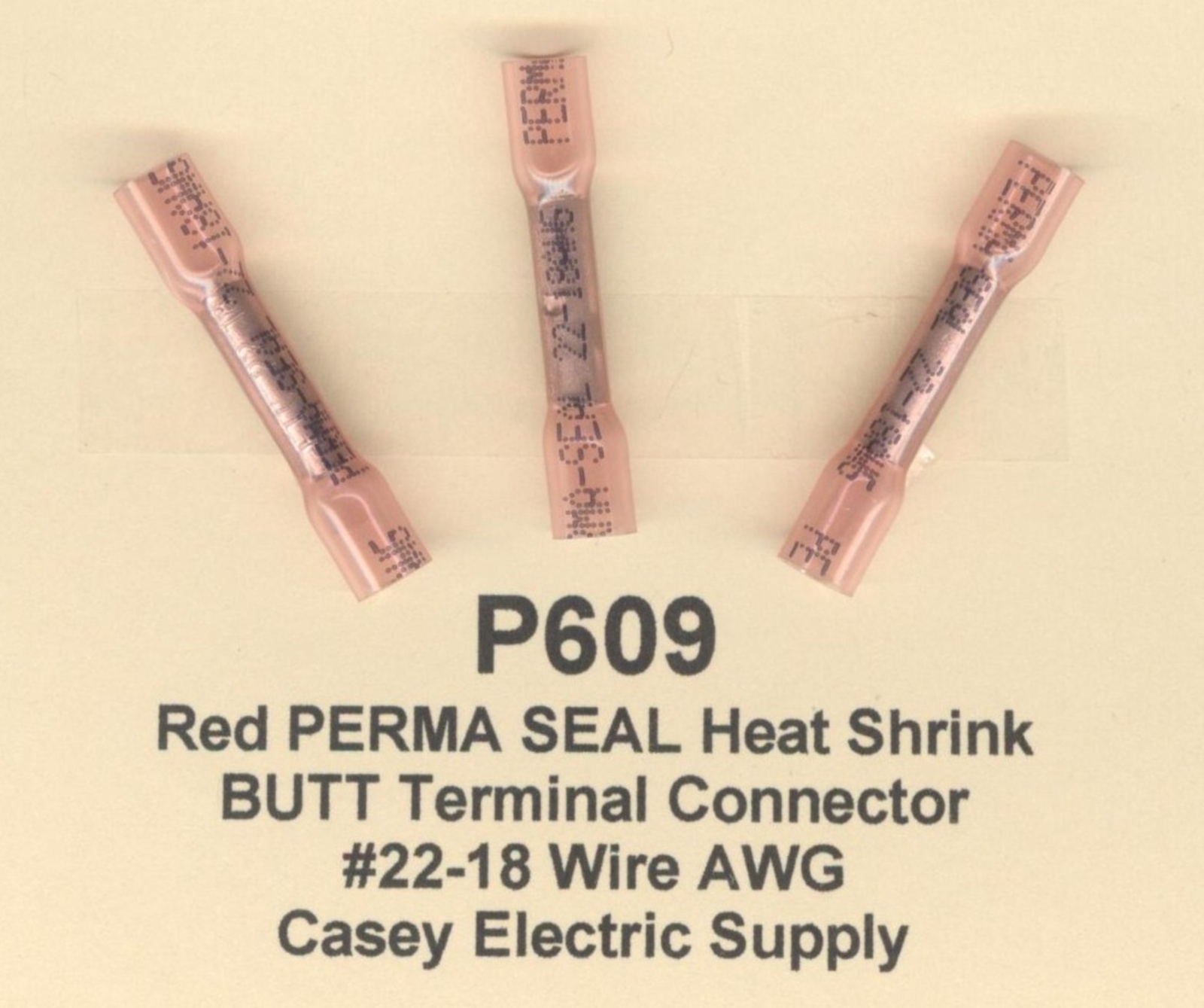 10 Red PERMA SEAL Heat Shrink BUTT Terminal Connector 22-18 Wire Gauge AWG MOLEX