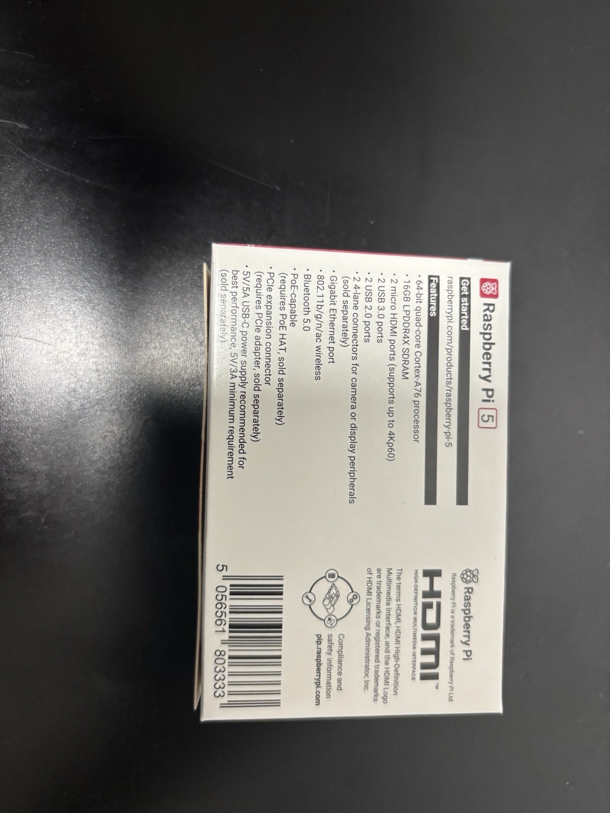 Raspberry Pi 5 16GB RAM Single Board Computer WiFi Bluetooth Ethernet USB