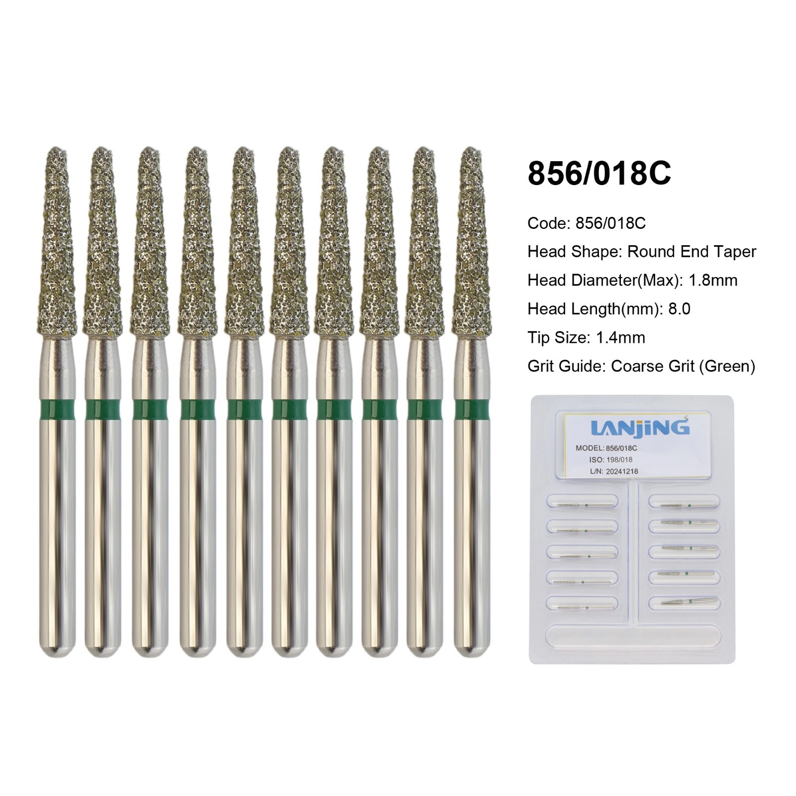 Dental Diamond Burs FG Round End Taper 856 850 Football 368/023 379 High Speed