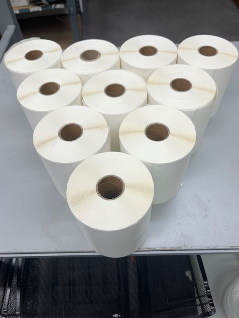 9 rolls 4″ x 6″ white Direct thermal labels 250 labels/roll 1″ core