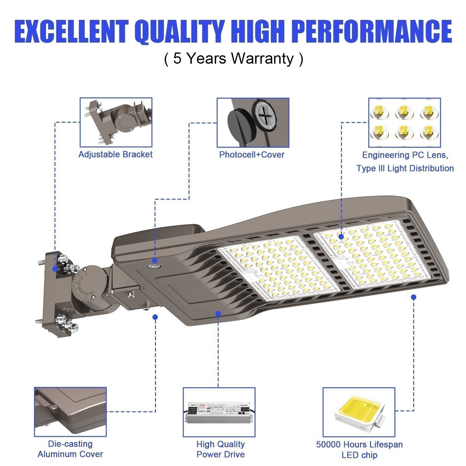450W LED Shoebox Light Dusk To Dawn Commercial Street Parking Lot Light -67500LM