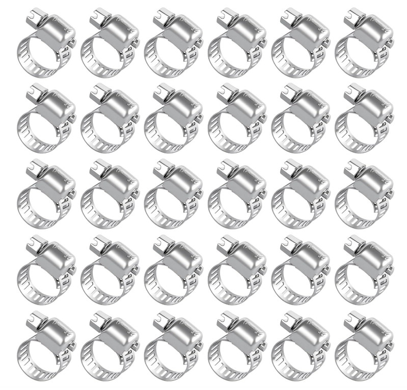 30 Abrazaderas Acero Inoxidable 6-12mm Ajustables para Manguera