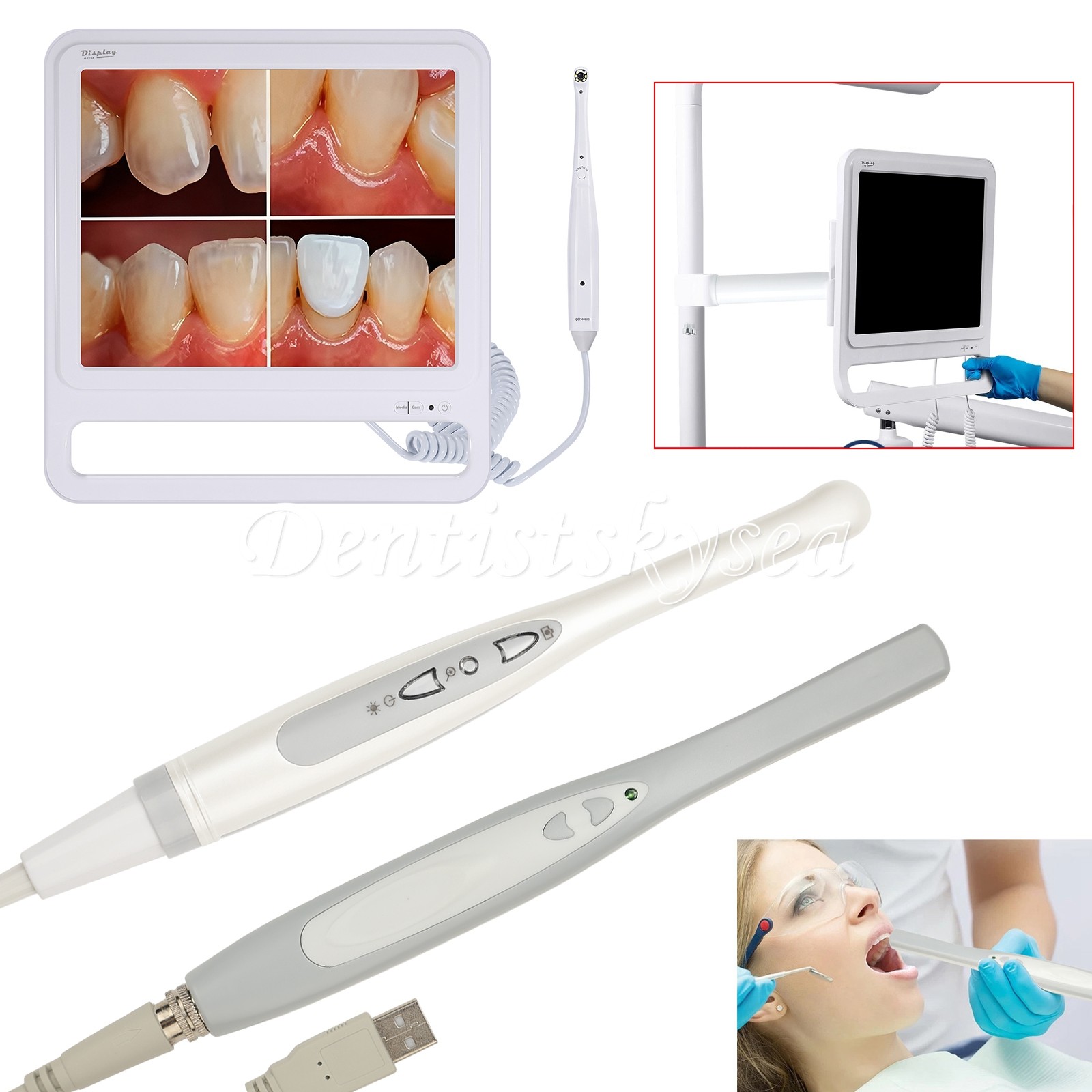 Dental Intraoral Camera USB Digital Imaging Intra Oral Camera /17″ Monitor
