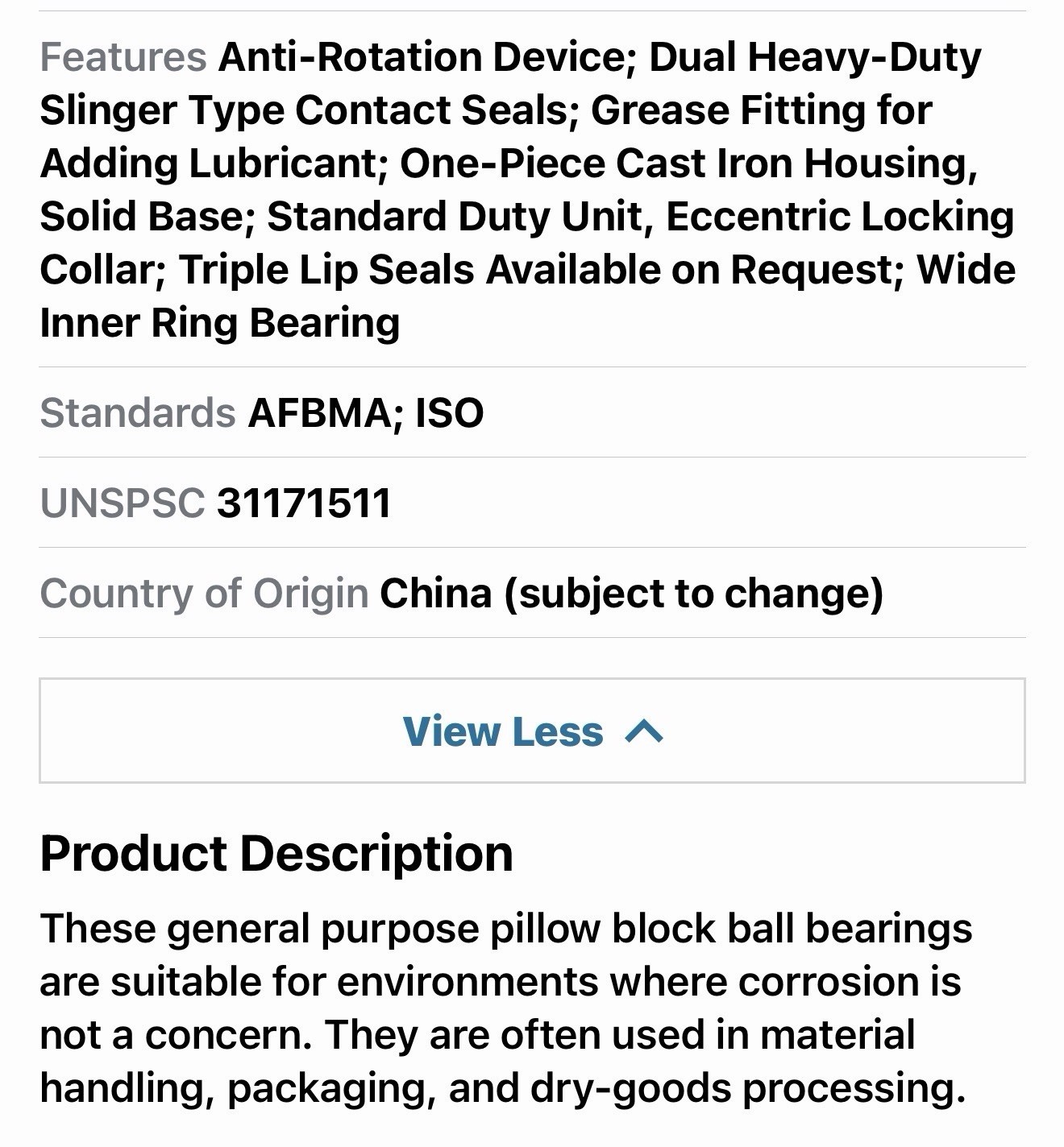 Tritan UCP217-55 Pillow Block Bearing, Ball, 3-7/16″ Bore New Blemished Box
