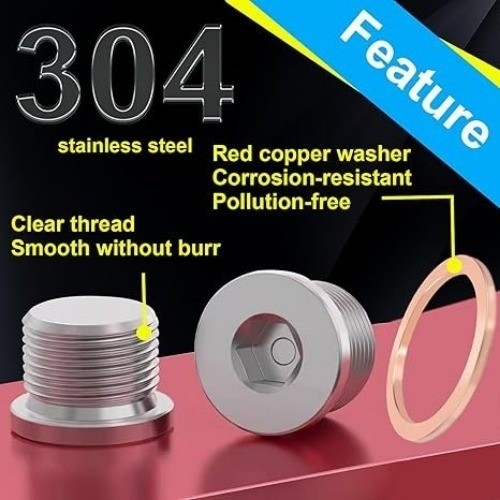 2 PACK M18 X 1.5 Universal Fit with 304 Stainless Steel Sensor Plug Size: 18mm