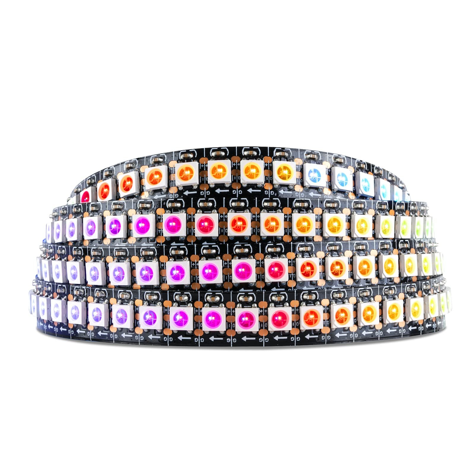 Black WS2812B LED Strip Light 3.3 Ft 144 LEDs IP30