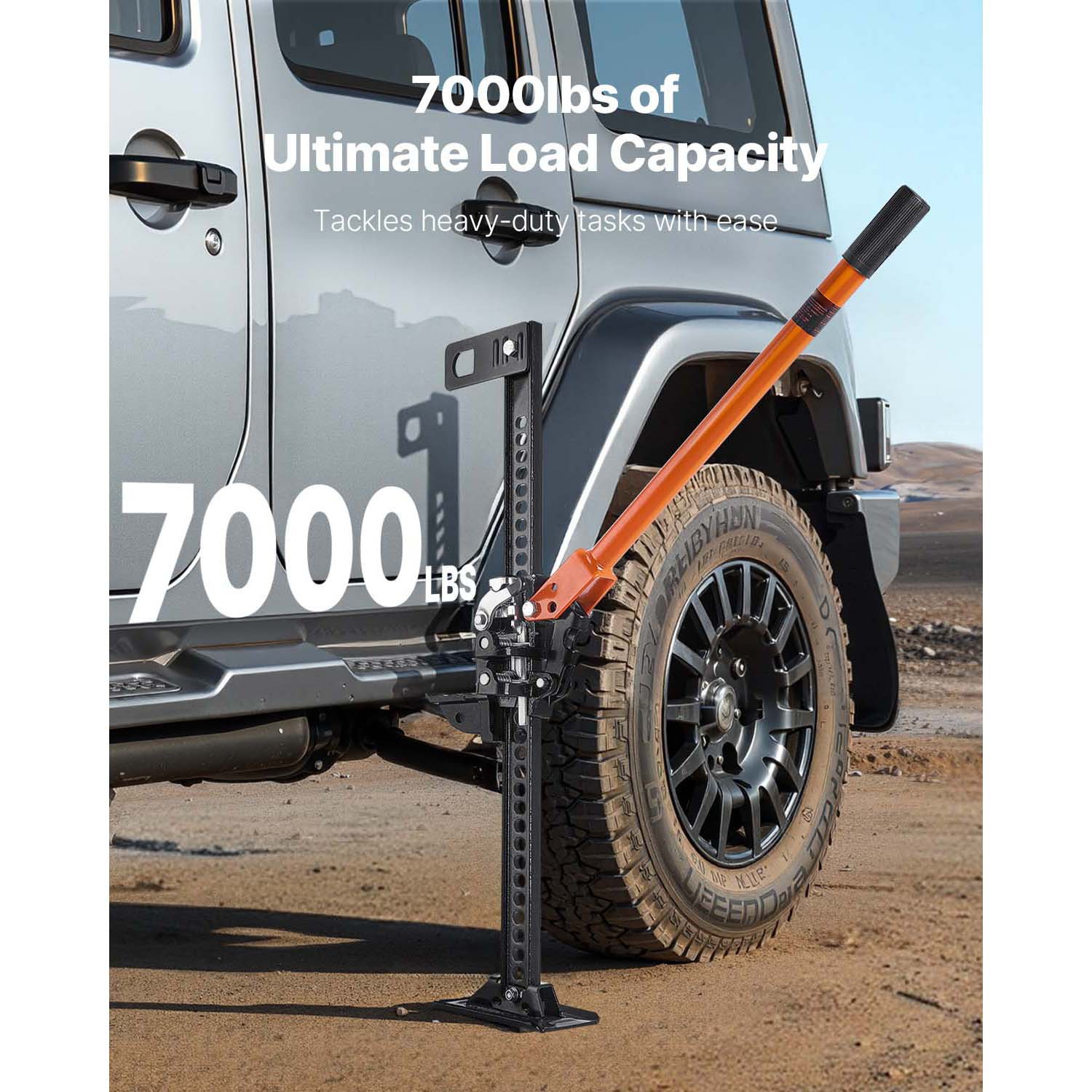 7000lb Strong Heavy Duty Farm Jack 5.12-28in Adjustable