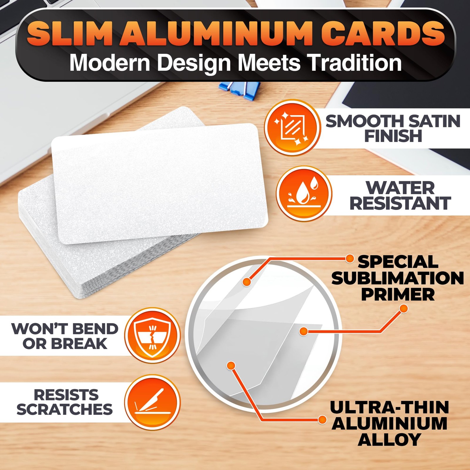 Bulk Metal Business Cards Aluminum Sublimation Blanks for Custom Printing