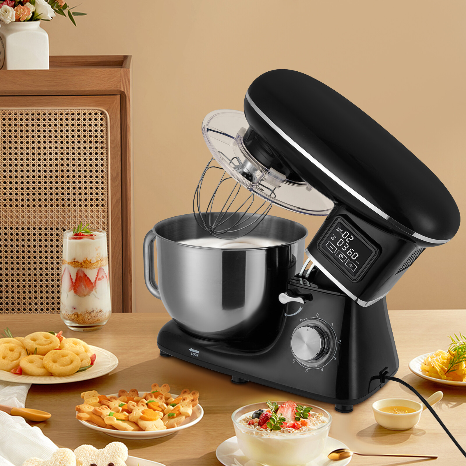 Stand Mixer 6.5 Quart Commercial Dough Mixer Cake Mixer Kitchen Mixer 1350W SALE