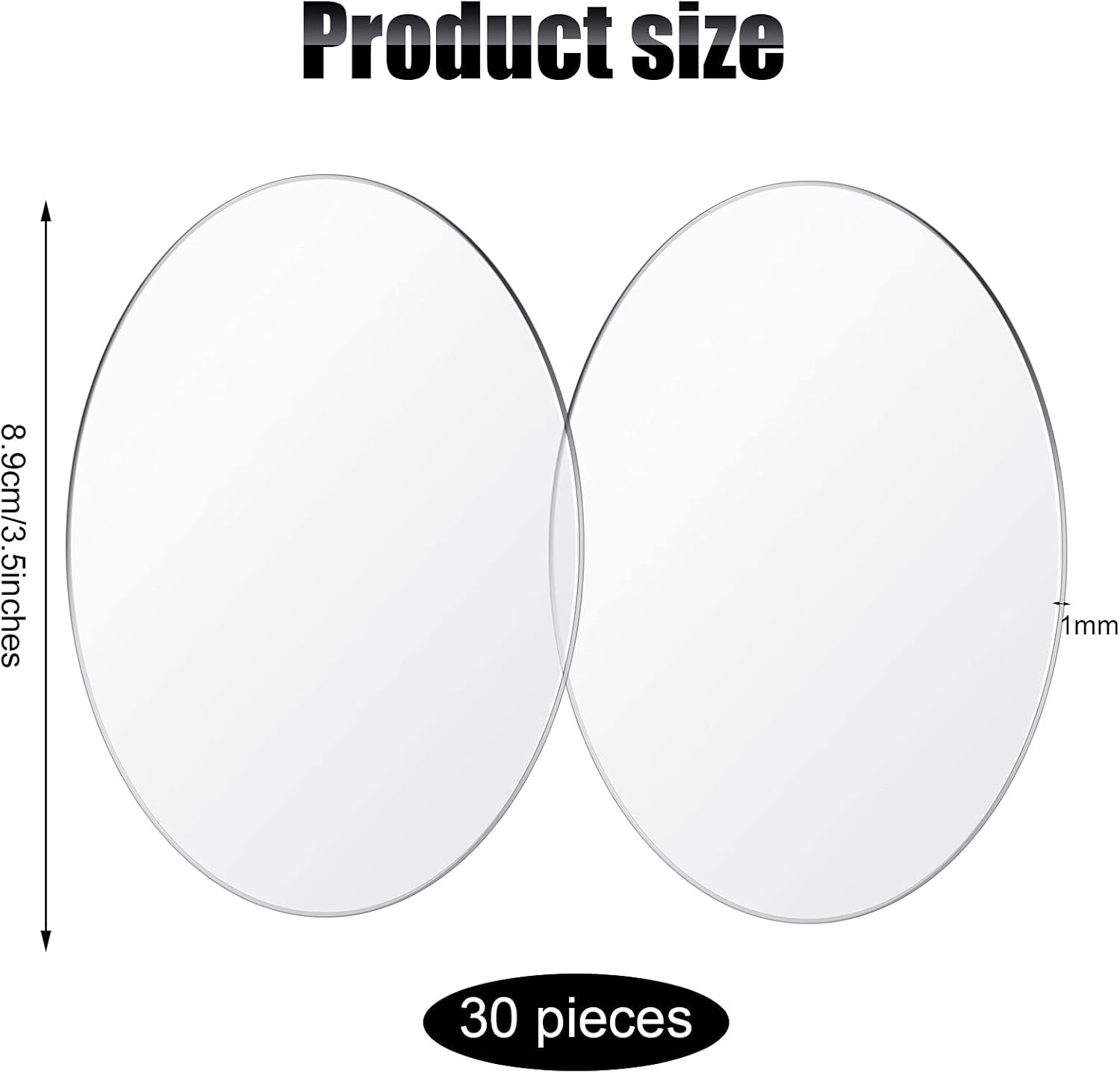 30 Pcs 3.5 Inch Acrylic Circle Blanks Clear Disc Round Transparent Acrylic Coast