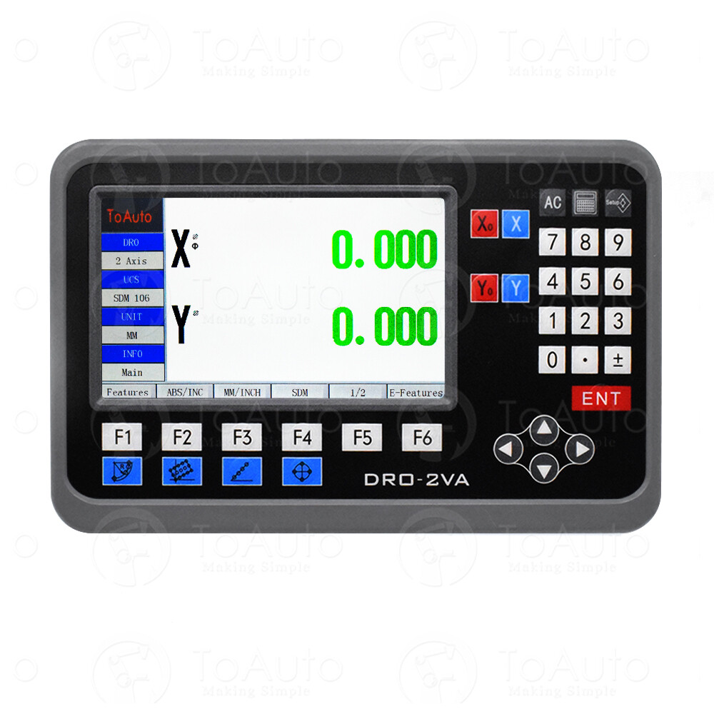 TOAUTO LCD Digital Readout 2Axis DRO Display+5um 2PC Linear Glass Scale Full Kit