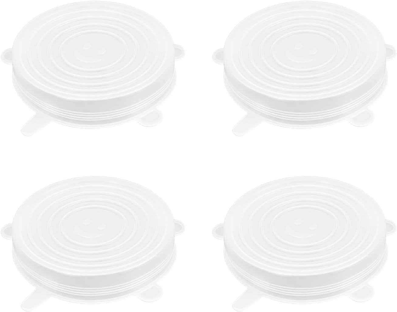 4 Pack 4.5in Reusable Silicone Stretch Lids, Silicone Bowl Covers for Food