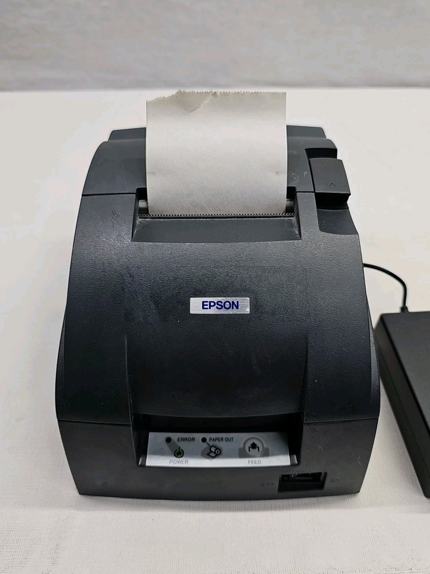 Nice Epson/Micros TM-U220B Receipt Printer with Power Supply Ethernet M188B