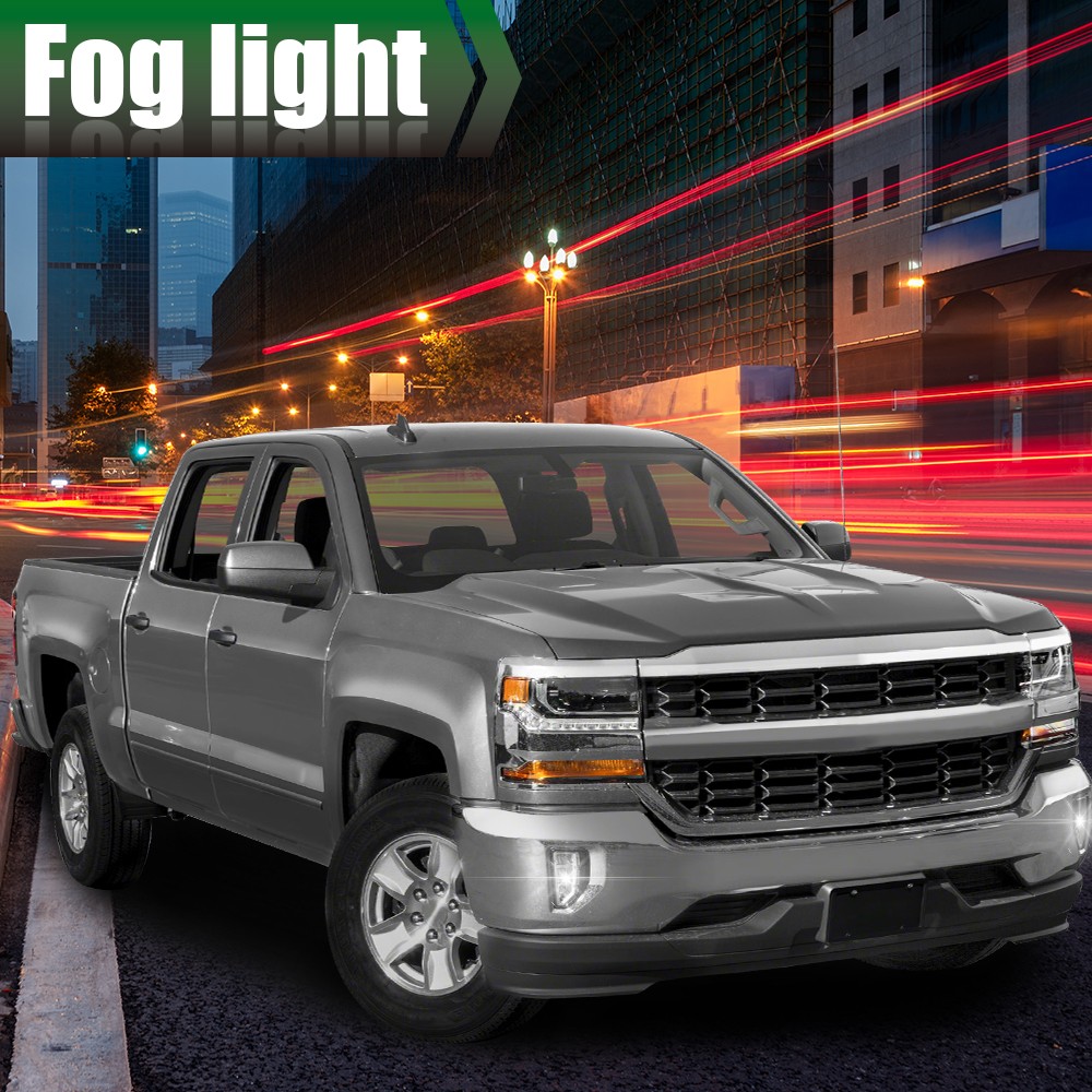 For 2016 2017 2018 Chevy Silverado Bright LED Fog Lights Driving Bumper Lamps
