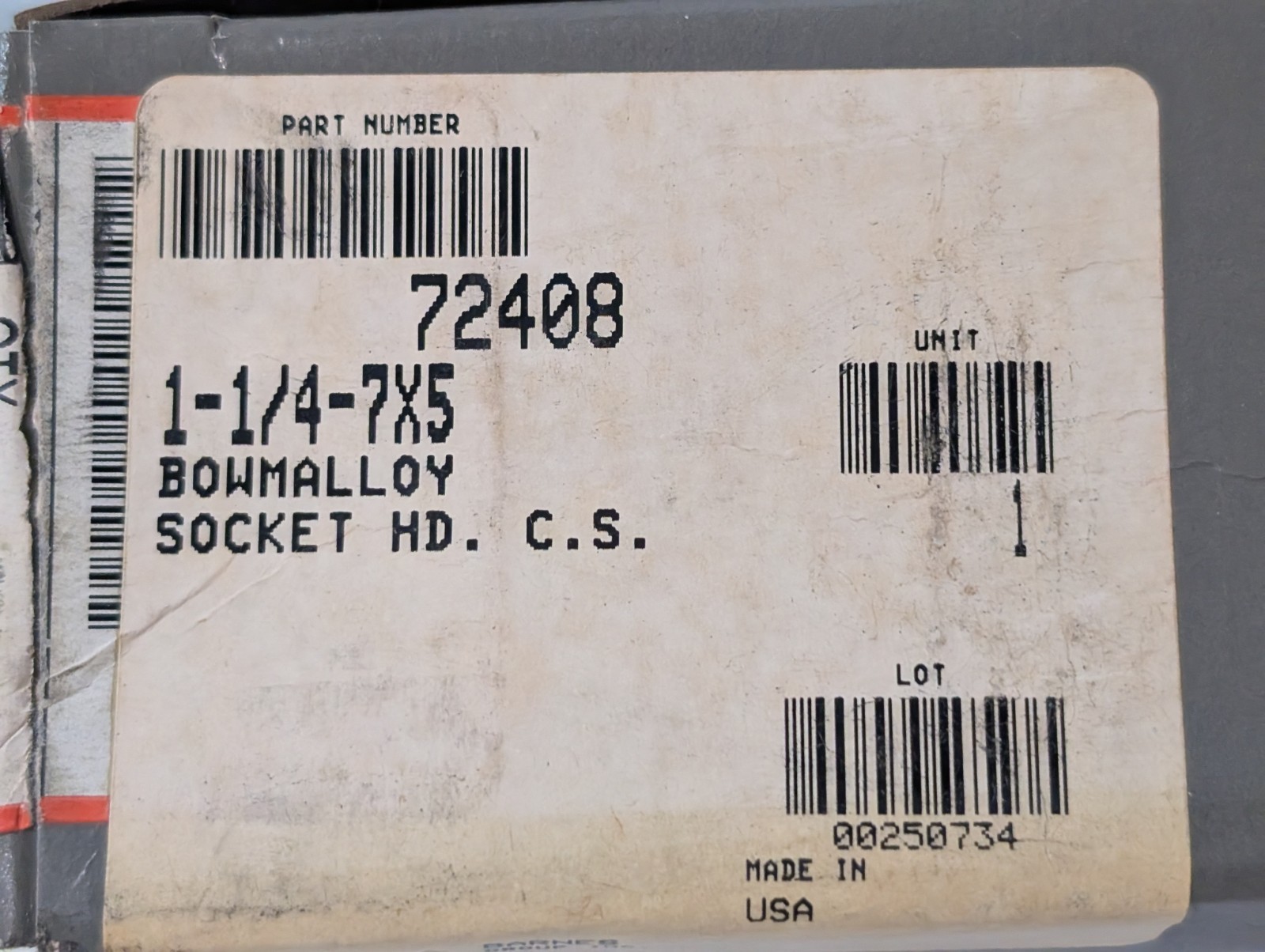 Unbrako 12918: 1-1/4-7 x 5″ high strength alloy socket head cap screw fastener