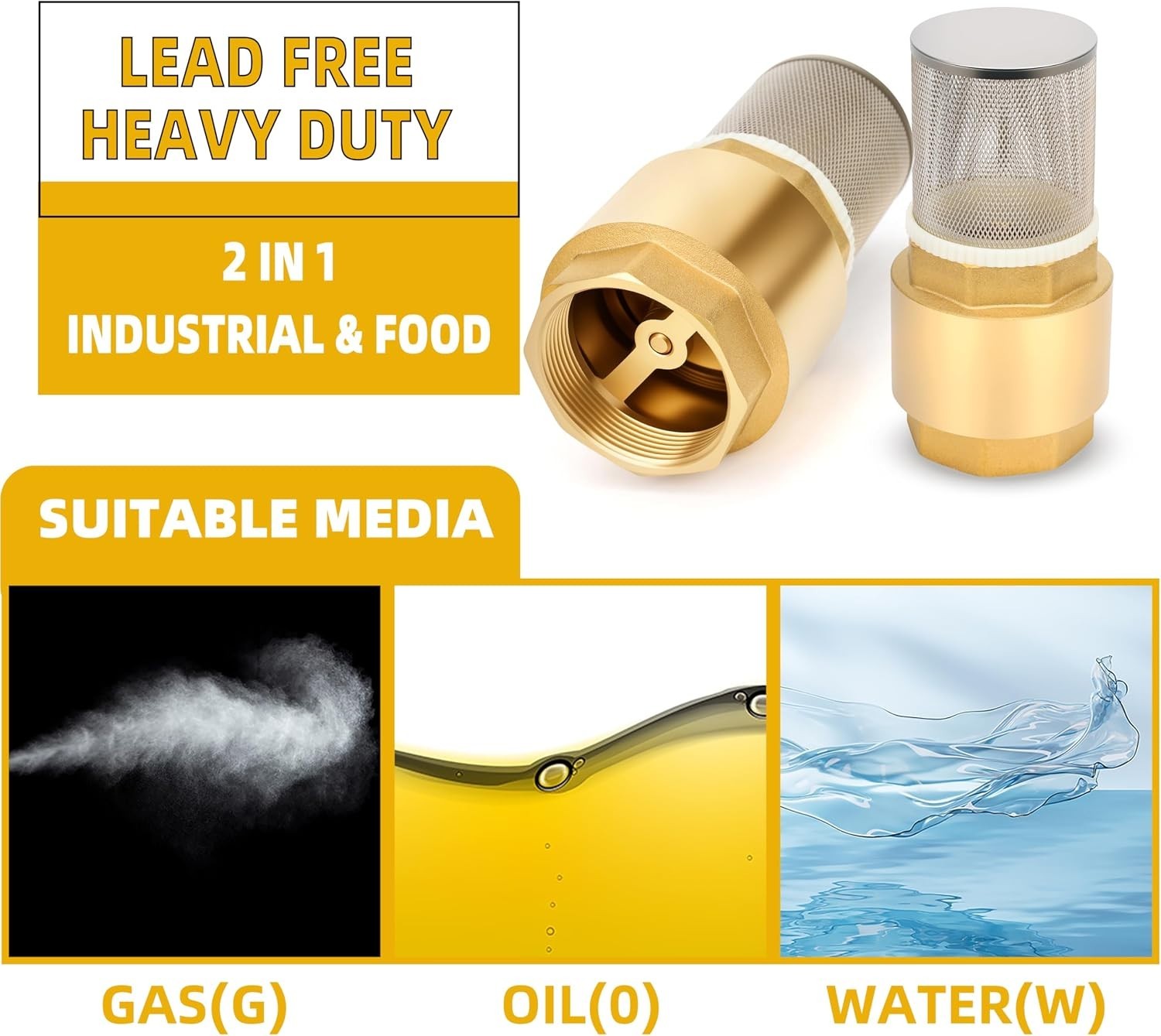 Durable 4″ Brass Foot Valve with Integrated Filter – Explosion-Proof Check Valve