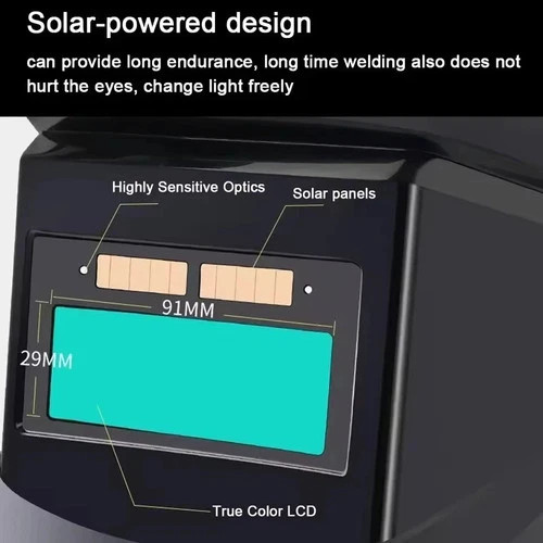 New Welding Helmet Solar Powered Auto Darkening – Large View, True Colors