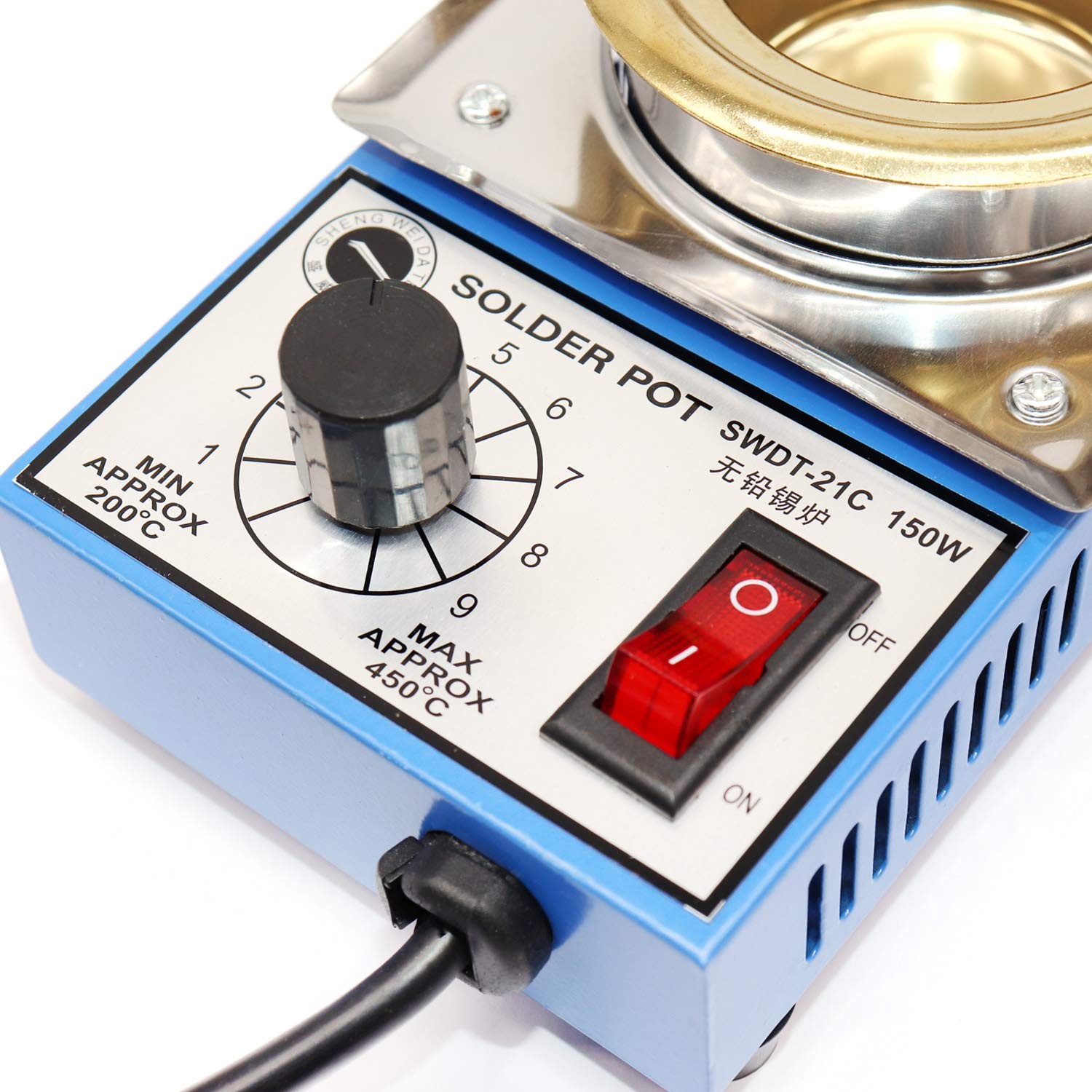 50mm 110V 150W Lead-Free Solder Pot with 500g Capactity & BGA Solder Paste Sc…