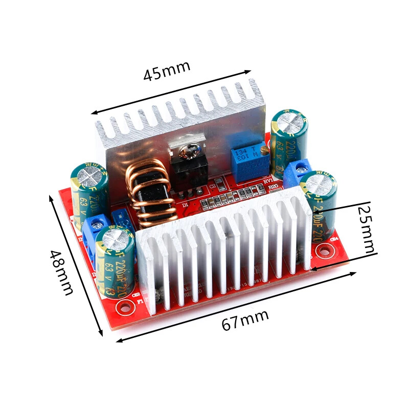 400W 15A DC-DC Step Up Boost Converter Voltage Regulator 8.5-50V to 10-60V
