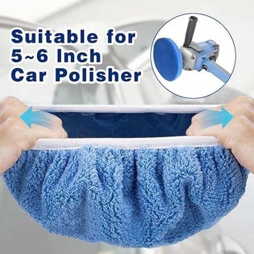 20-Pack 5-6 Inch Microfiber Car Polishing Pads, Premium Car Buffing Bonnets for