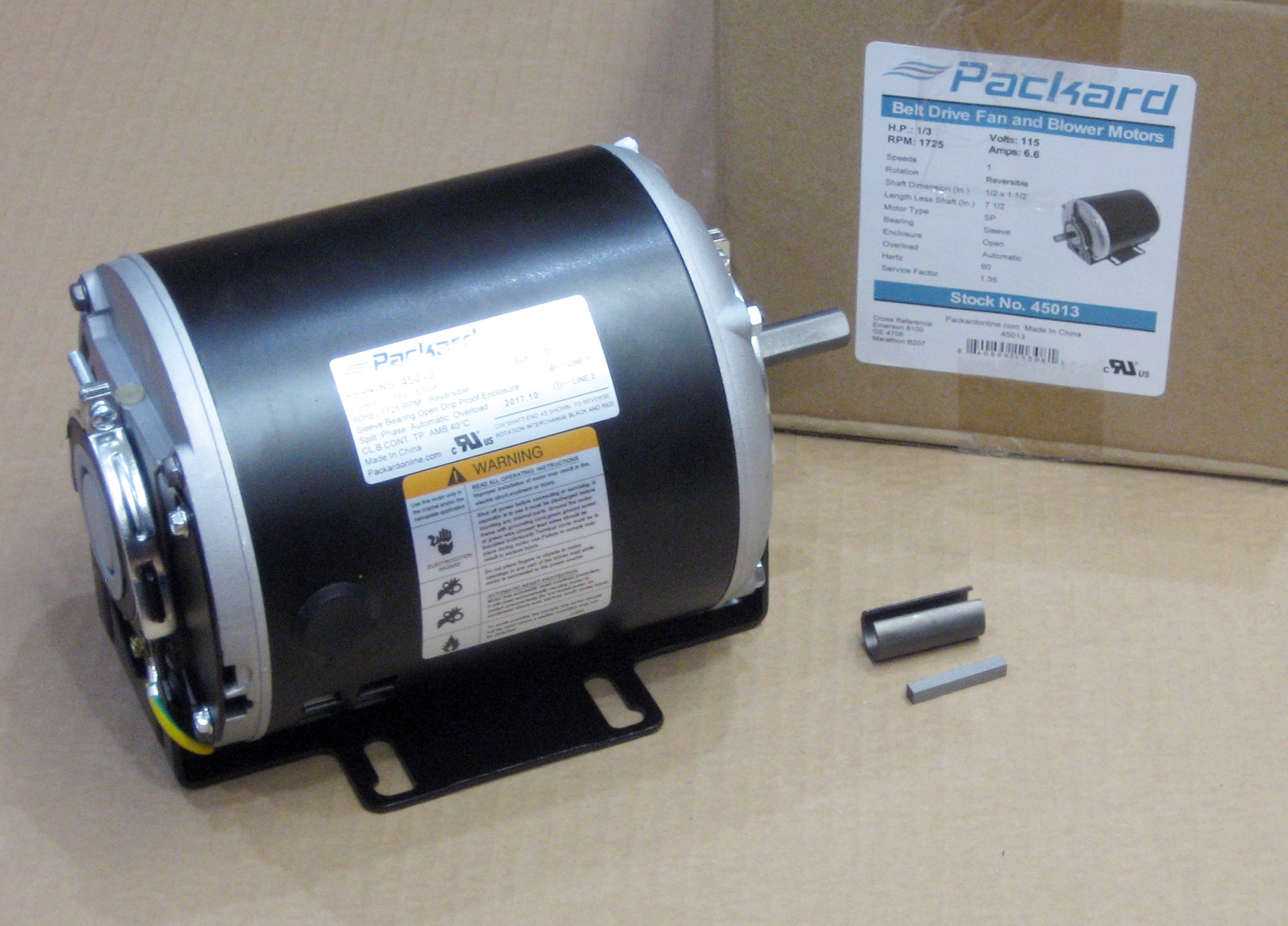 Belt Drive Motor 1/3 HP 1725 RPM 115 Volts 6.6 Amps