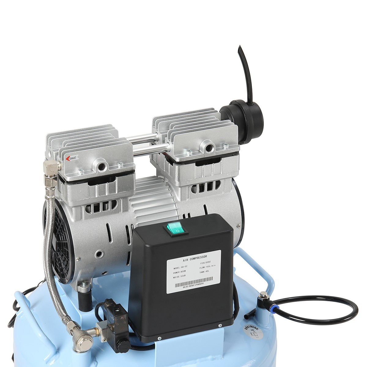 FDA CE Portable Dental Mobile Silent Oil-Free Air Compressor 24L/40L Air Tank
