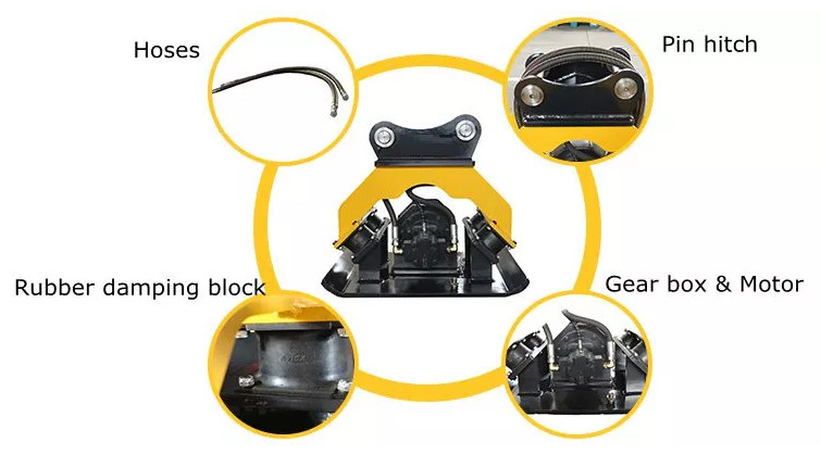 Excavator Hydraulic Compactor Vibrating Plate Tamper for Excavator 4-9 Ton