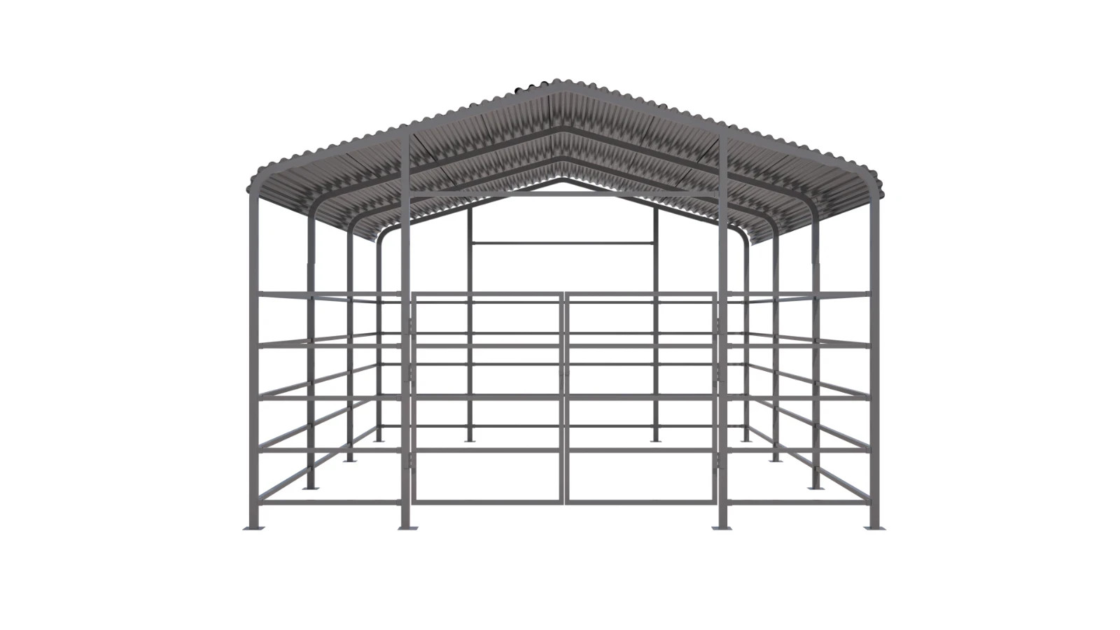 13×20 Ft Farm Livestock Shelter, Heavy Duty Galvanized Steel for Cattle & Horses