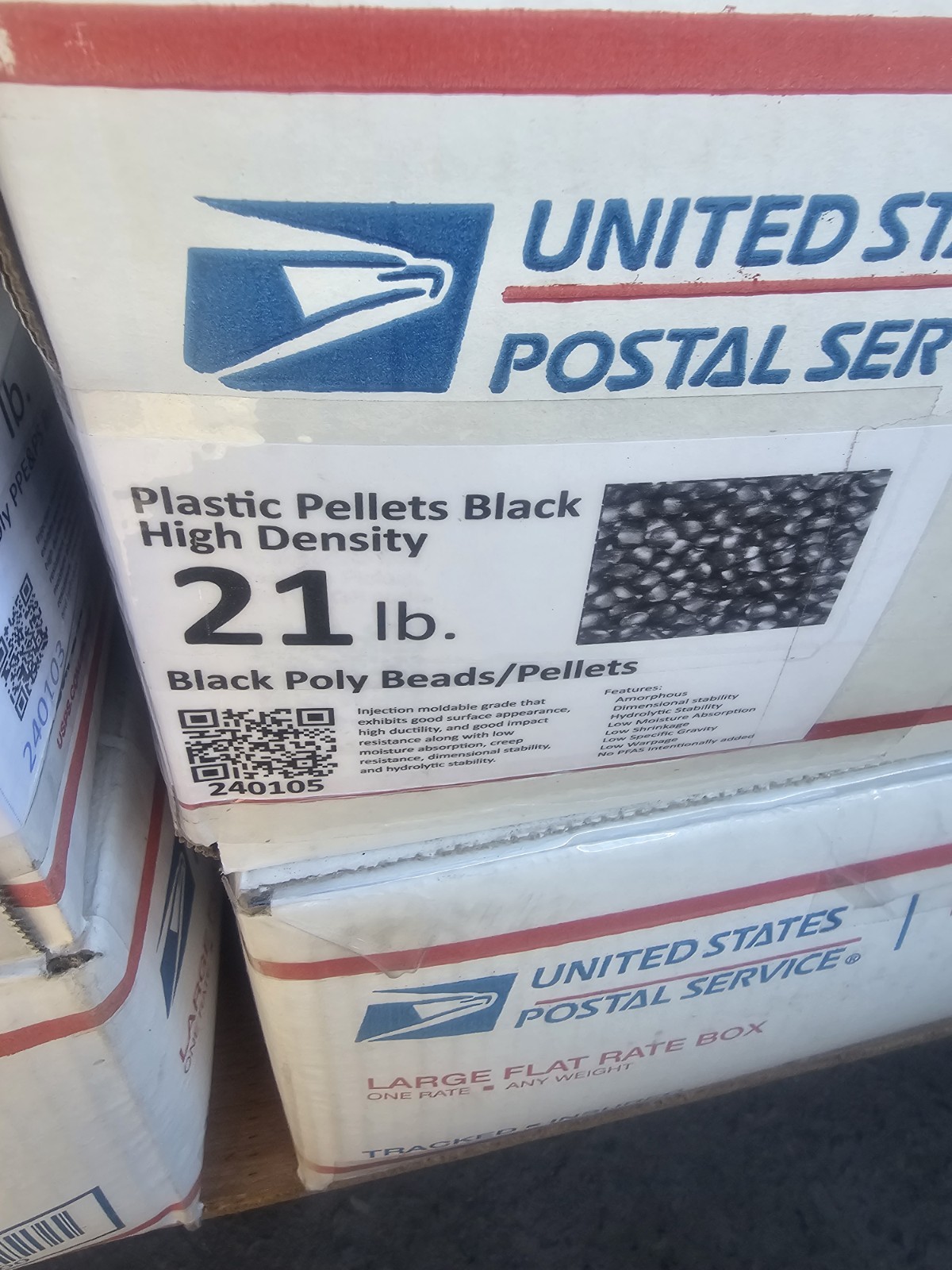 High Density Plastic Pellets Black Poly Beads 21 lb Raw Material MPN 240105