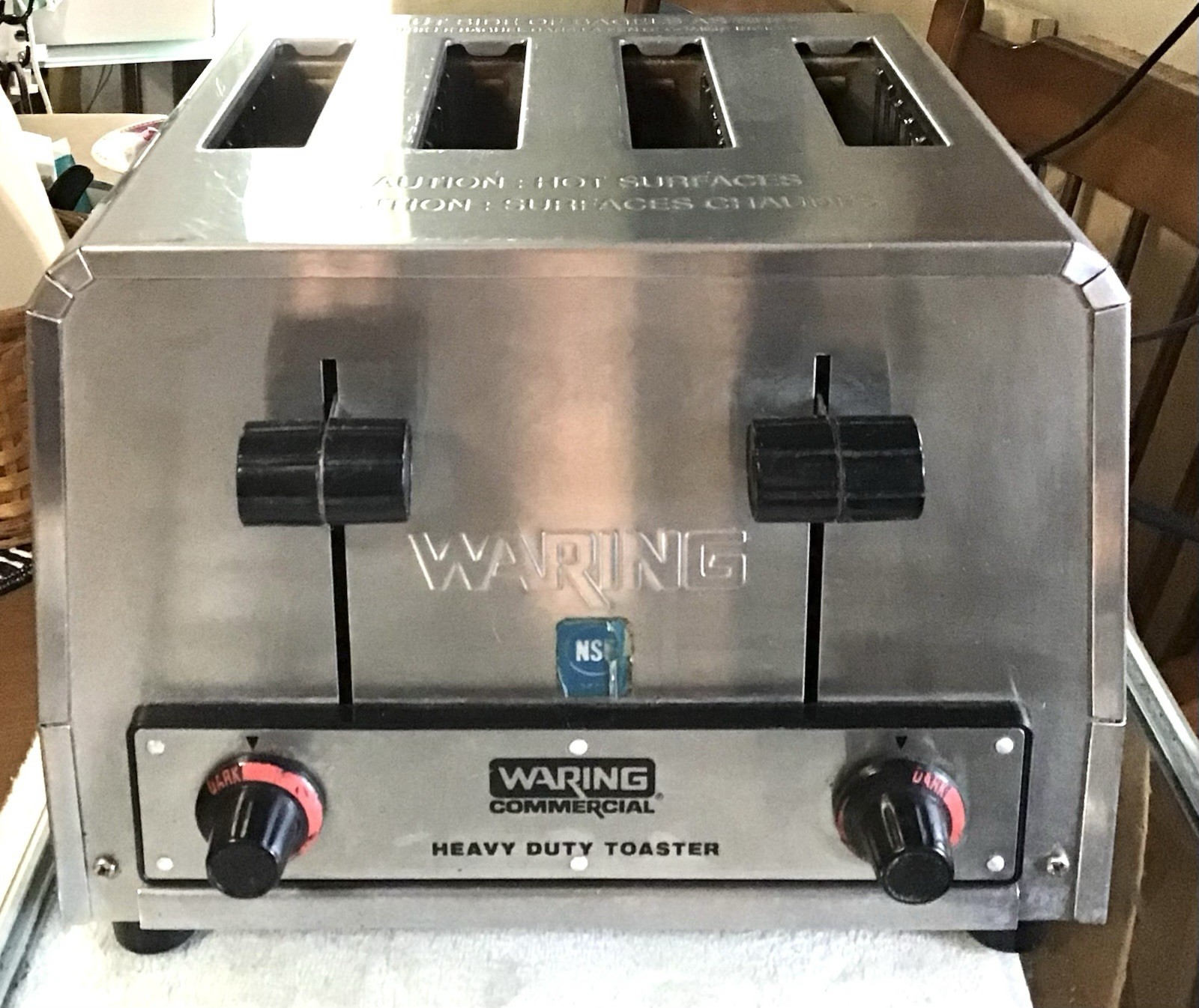 Waring WCT800RC Heavy Duty 4 Slot Commercial Toaster 120v~Tested~Works