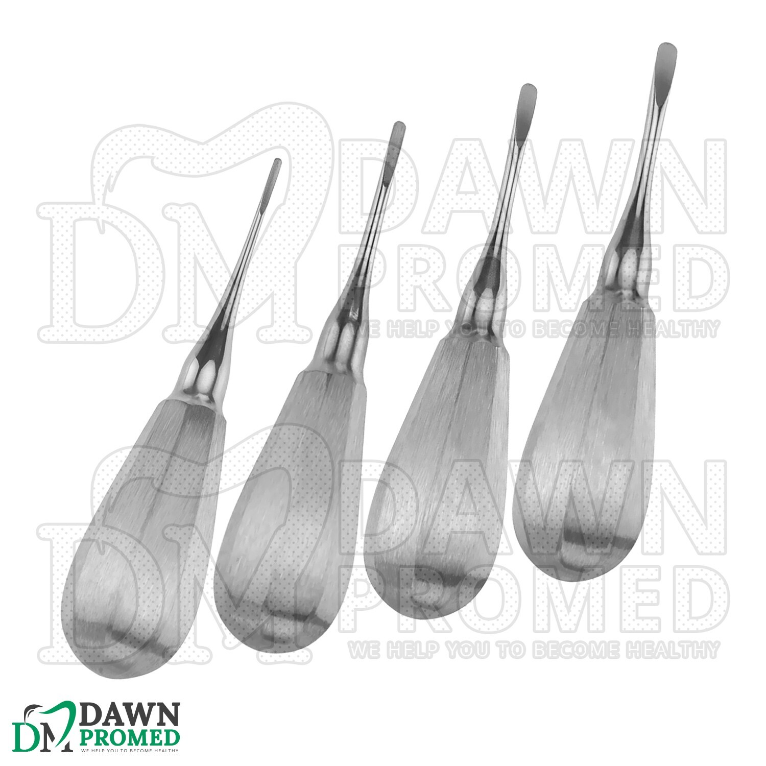 4 Pcs Straight Luxating Elevators Set Oral Dental Instruments German Grade