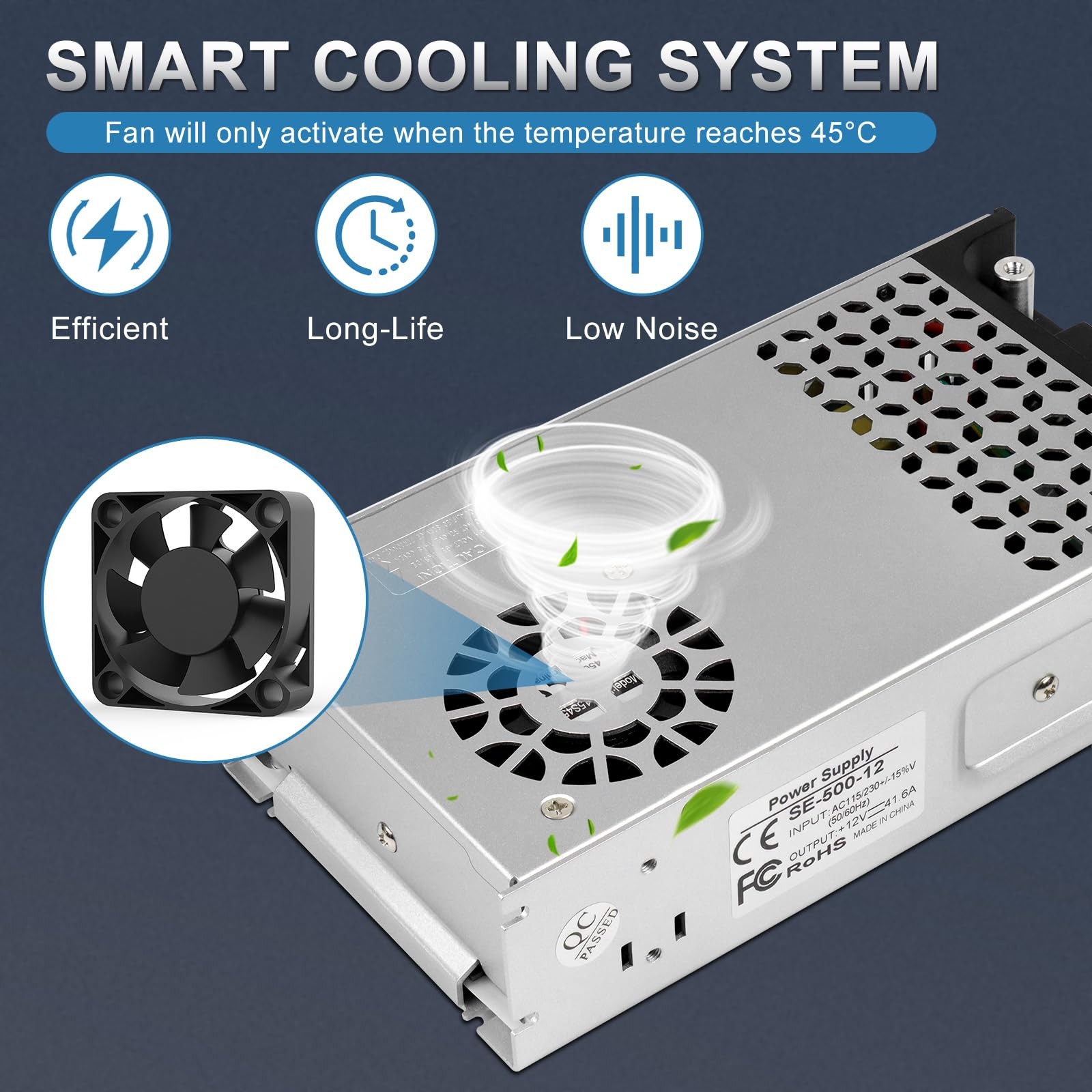 12V 500W New Version AC to DC Converter, 120V to 12V Power Supply, Switching …