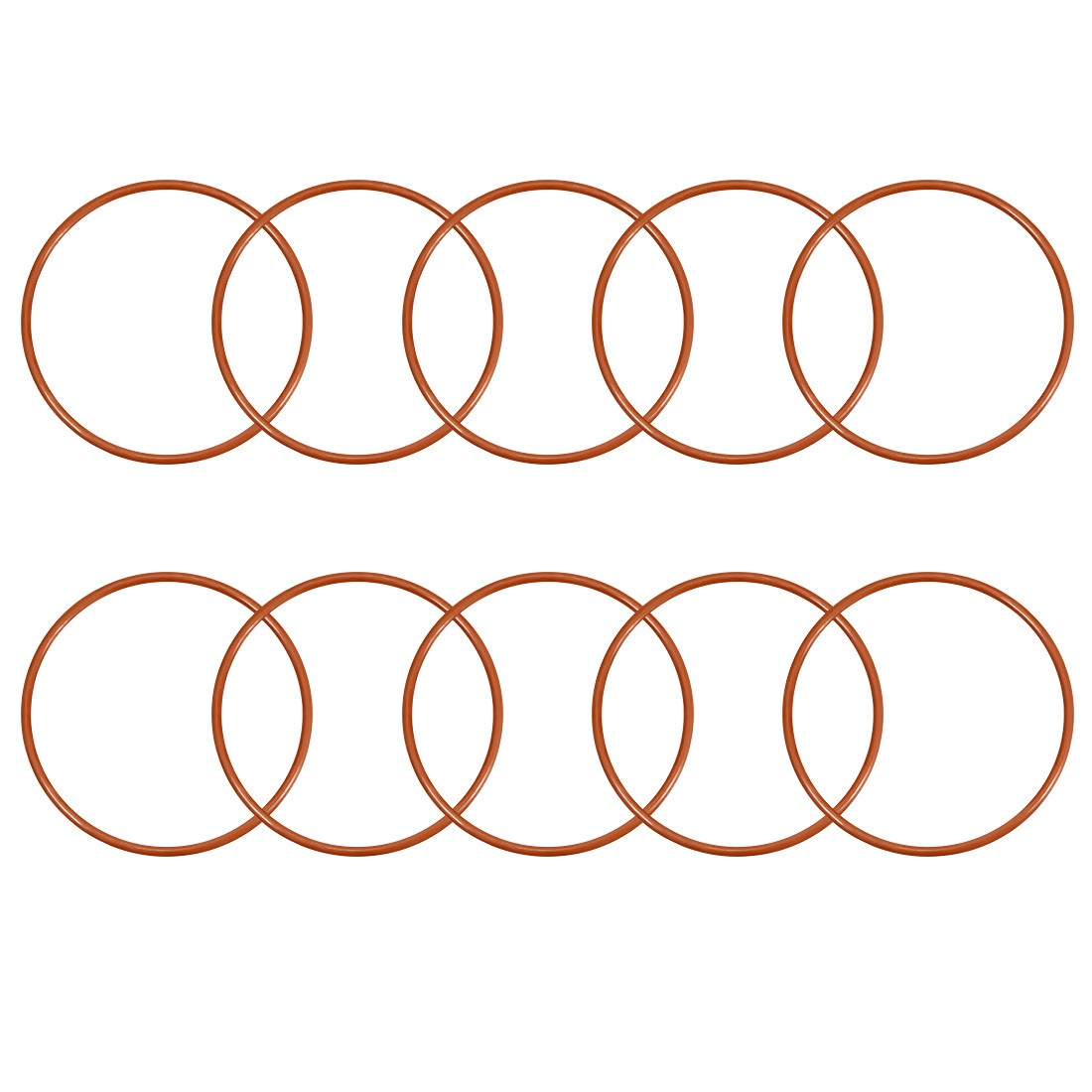 Silicone O-Ring 76mmx69.8mmx3.1mm VMQ Seal Rings Sealing Gasket Red, 10PCS