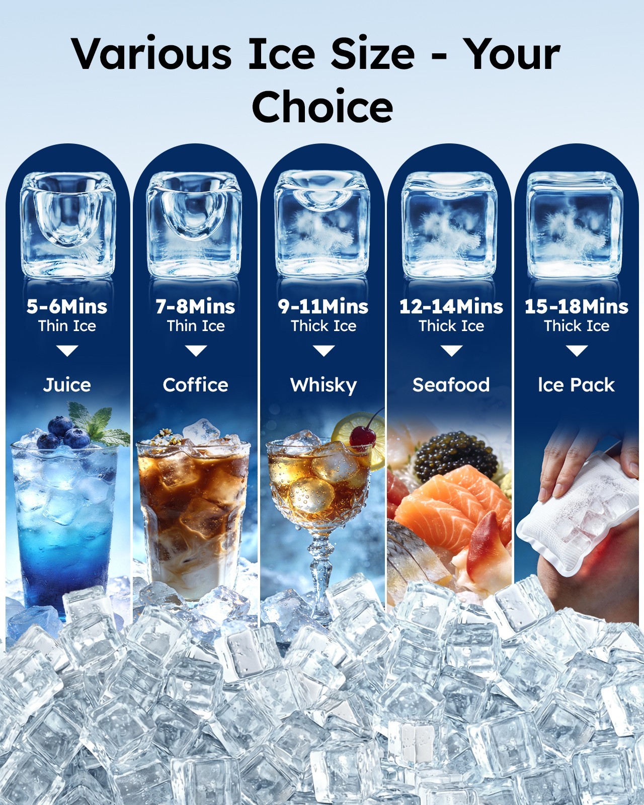 Commercial Ice Maker Machine 680LBS/24H, 560LBS Storage Bin Commercial Ice Maker