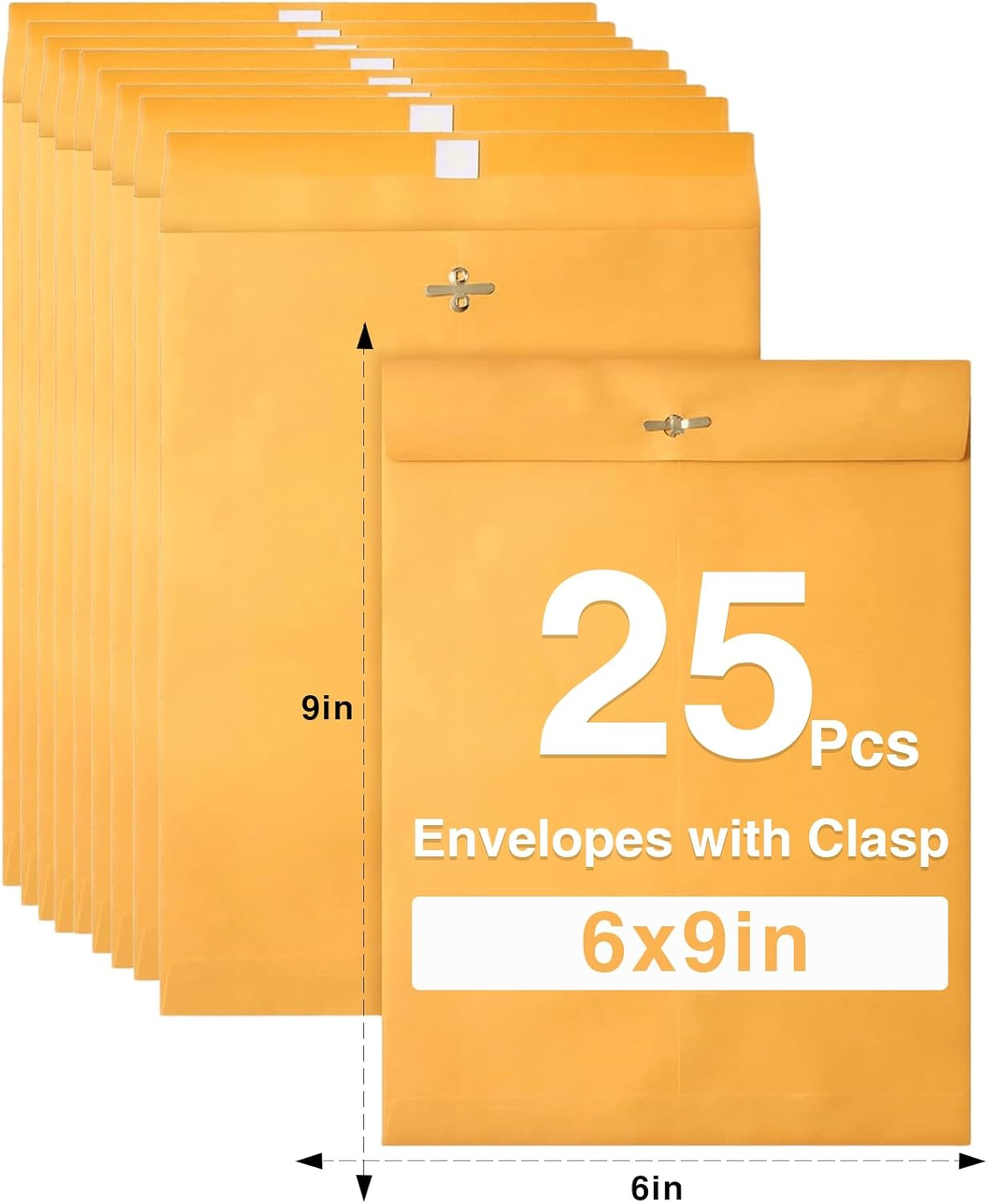 6X9Inches Clasp Envelopes,100Gsm Heavy Kraft Paper,Manilla Envelopes Clasp Envel