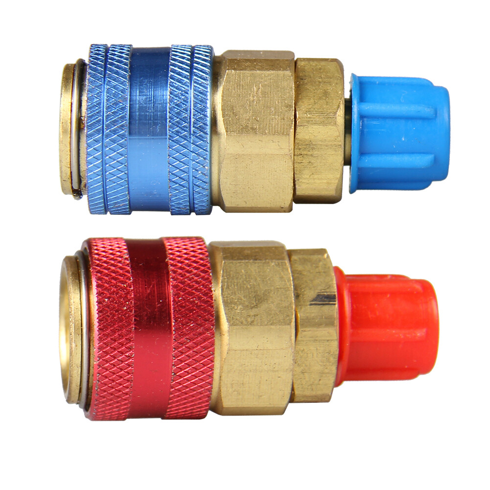 2X NEW Quick Connector Adapter Coupler Auto AC Manifold Gauge Low & High HVAC US