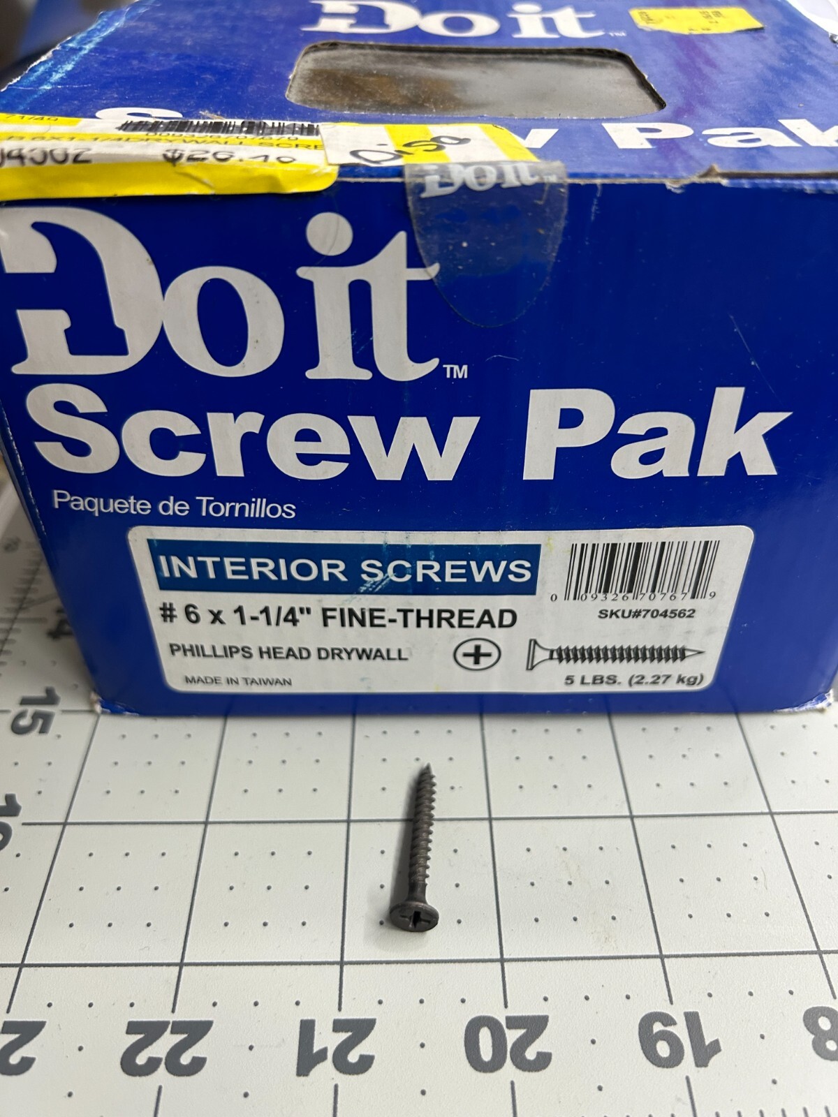 New 5-pounds LB Do It Best #6 x 1-1/4″ Fine Thread Phillips Head Drywall Screws