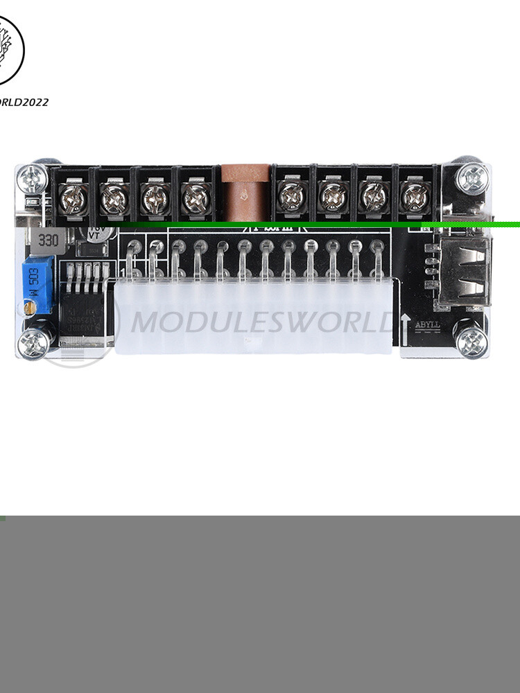 20/24 Pin ATX Power Adapter Board Power Supply Module Adapter Adjustable Voltage