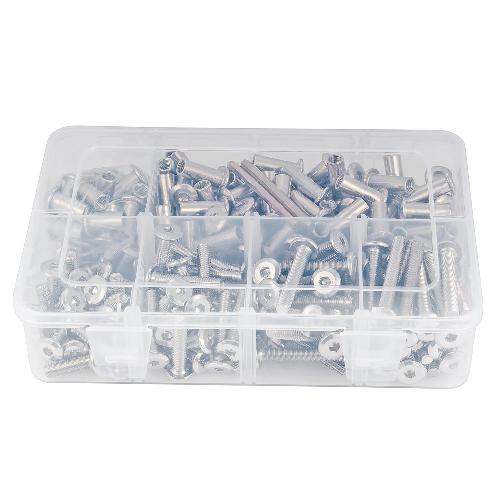 Xrfoiniu 100 Sets One Size, Sliver M6x15/20/30/40/50mm-100 Set