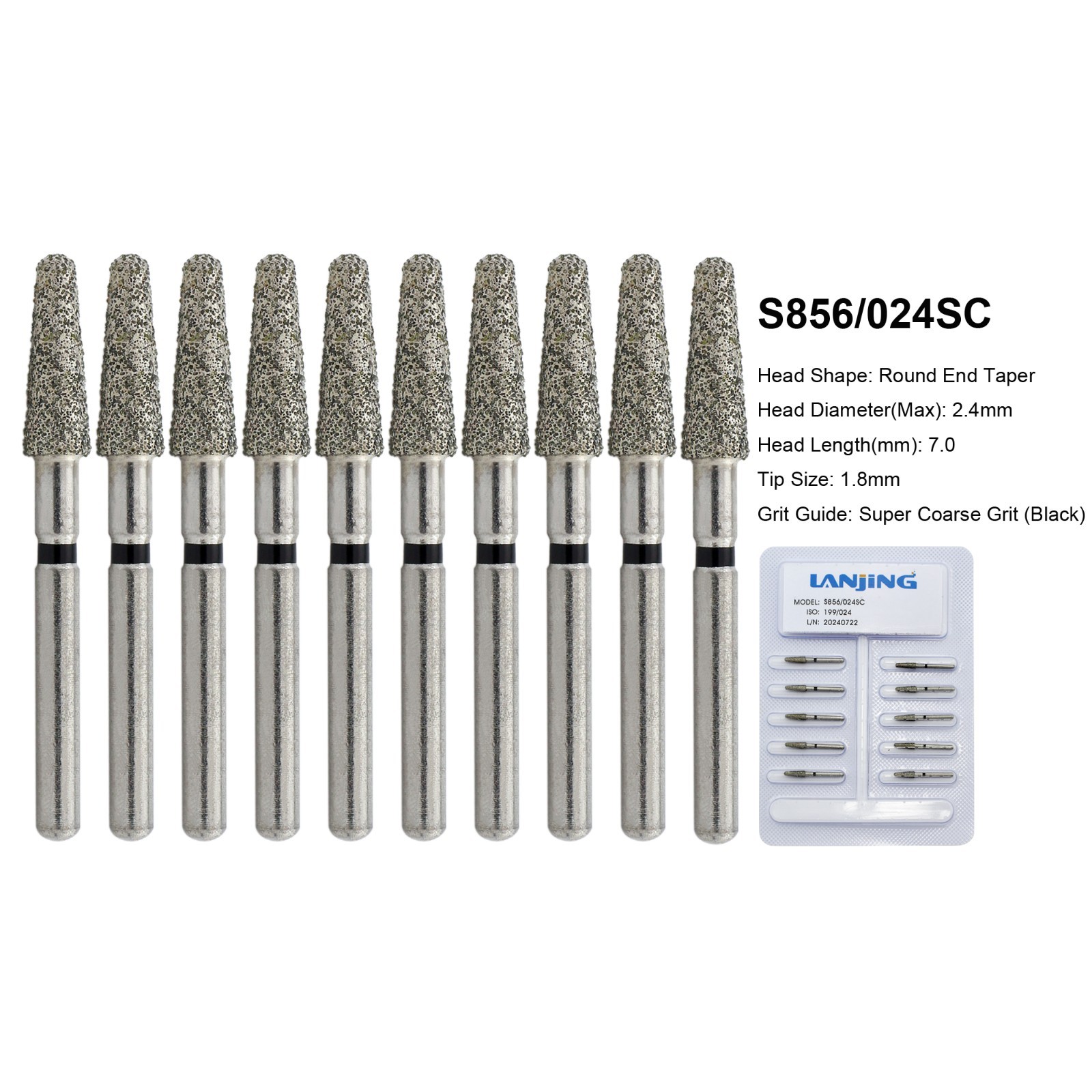 Dental Diamond Burs FG Round End Taper 856 850 Football 368/023 379 High Speed